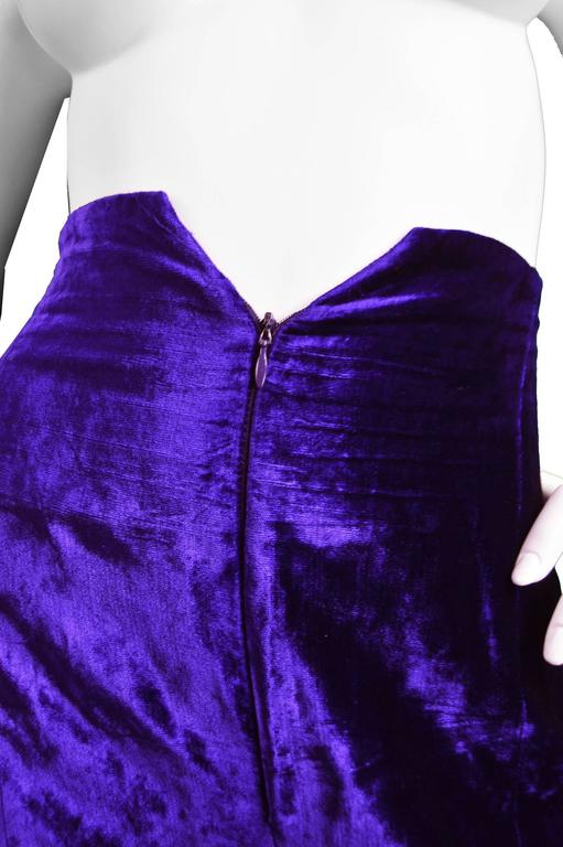Norma Kamali OMO Purple Velvet Ultra High Waist Bell Bottom Flares ...