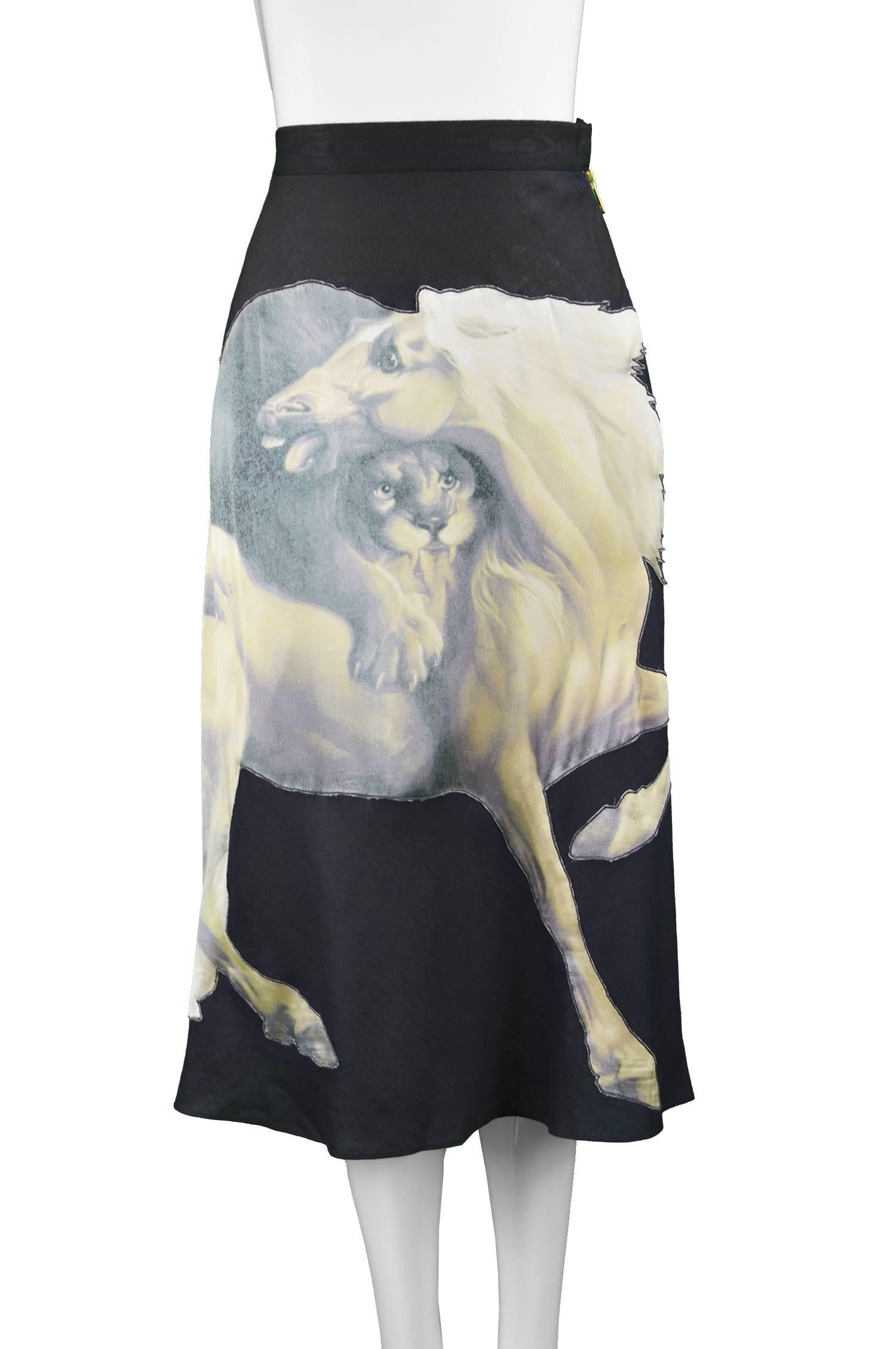 Gray Chloe by Stella McCartney Skirt with George Stubbs Horse Appliqué, S/S 2001