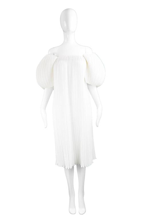 S.G. Gilbert for I. Magnin Ethereal White Vintage Fortuny Pleat Dress ...