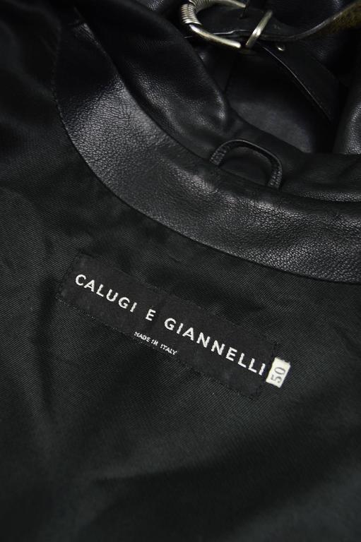 Calugi e Giannelli Mens Embossed Black Italian Leather Jacket, 1980s ...