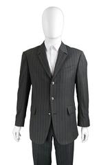 Abito da uomo Thierry Mugler Blazer e pantaloni in lana gessato grigio e verde