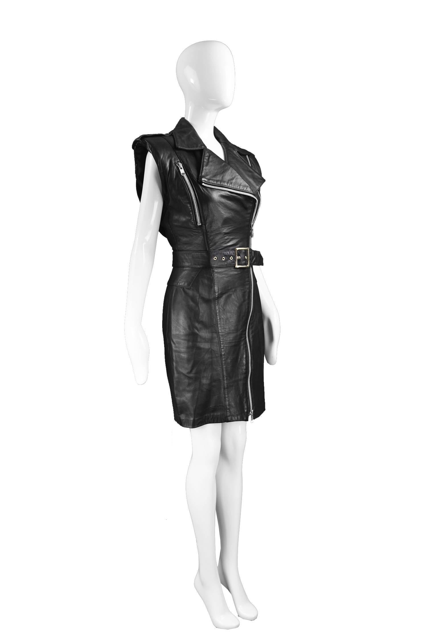 leather moto dress