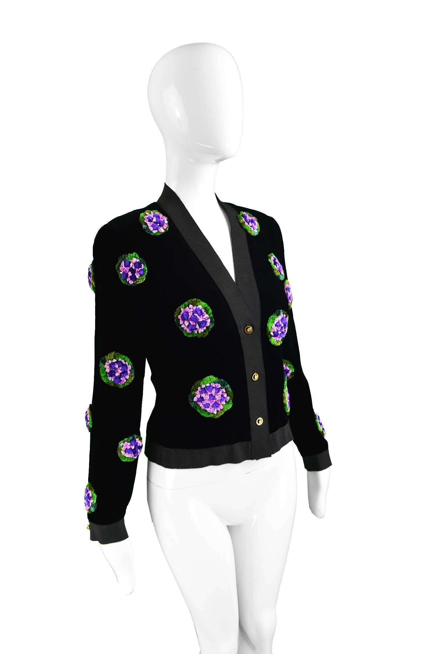 Women's Vintage 1980s Silk Grosgrain & Velvet Ribbonwork Evening Jacket
