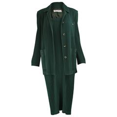 Issey Miyake Vintage Two Piece Pleated Jacket & Dress / Skirt Set, 1990s