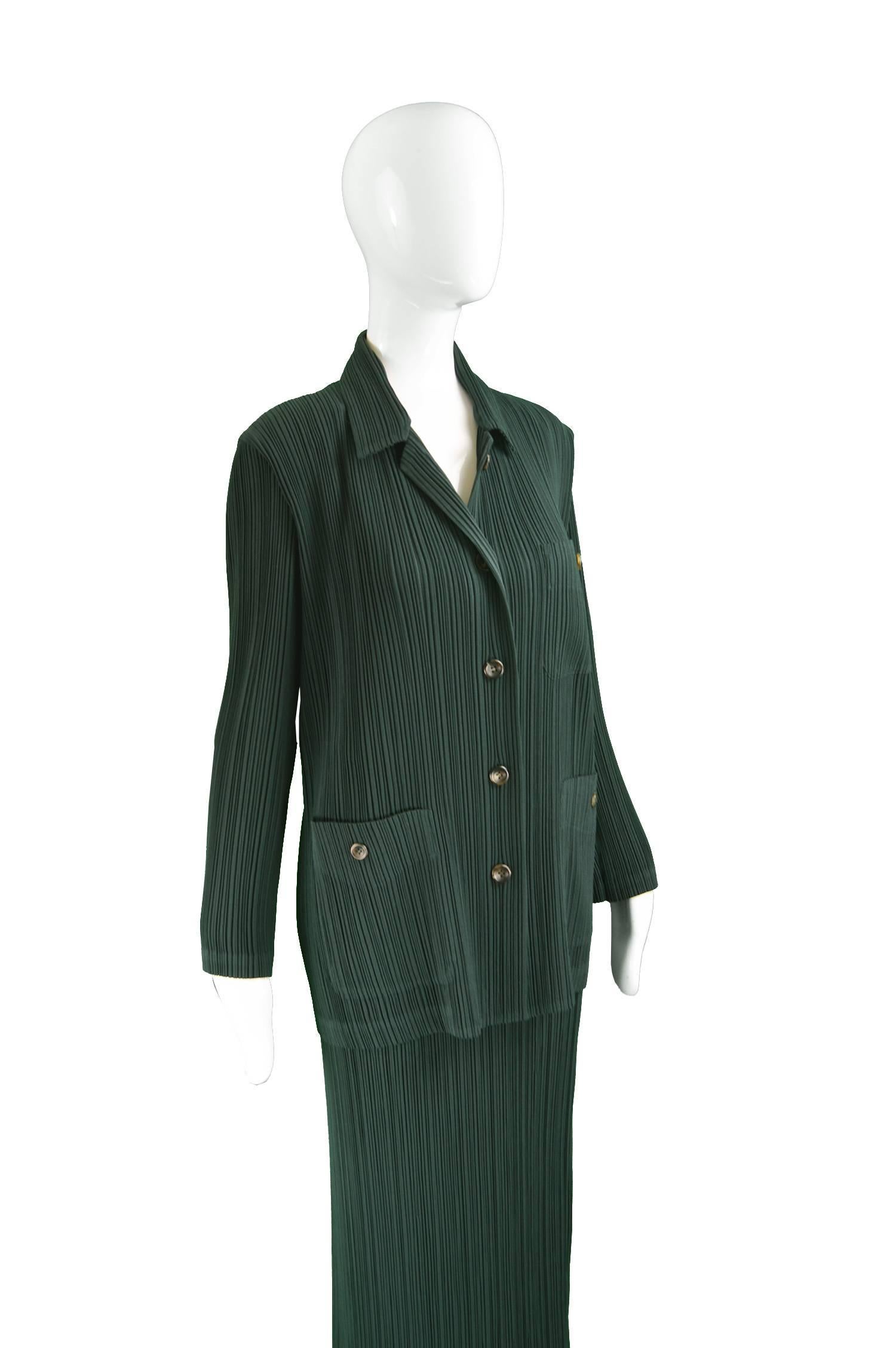 Issey Miyake Vintage Two Piece Pleated Jacket & Dress / Skirt Set, 1990s For Sale 3