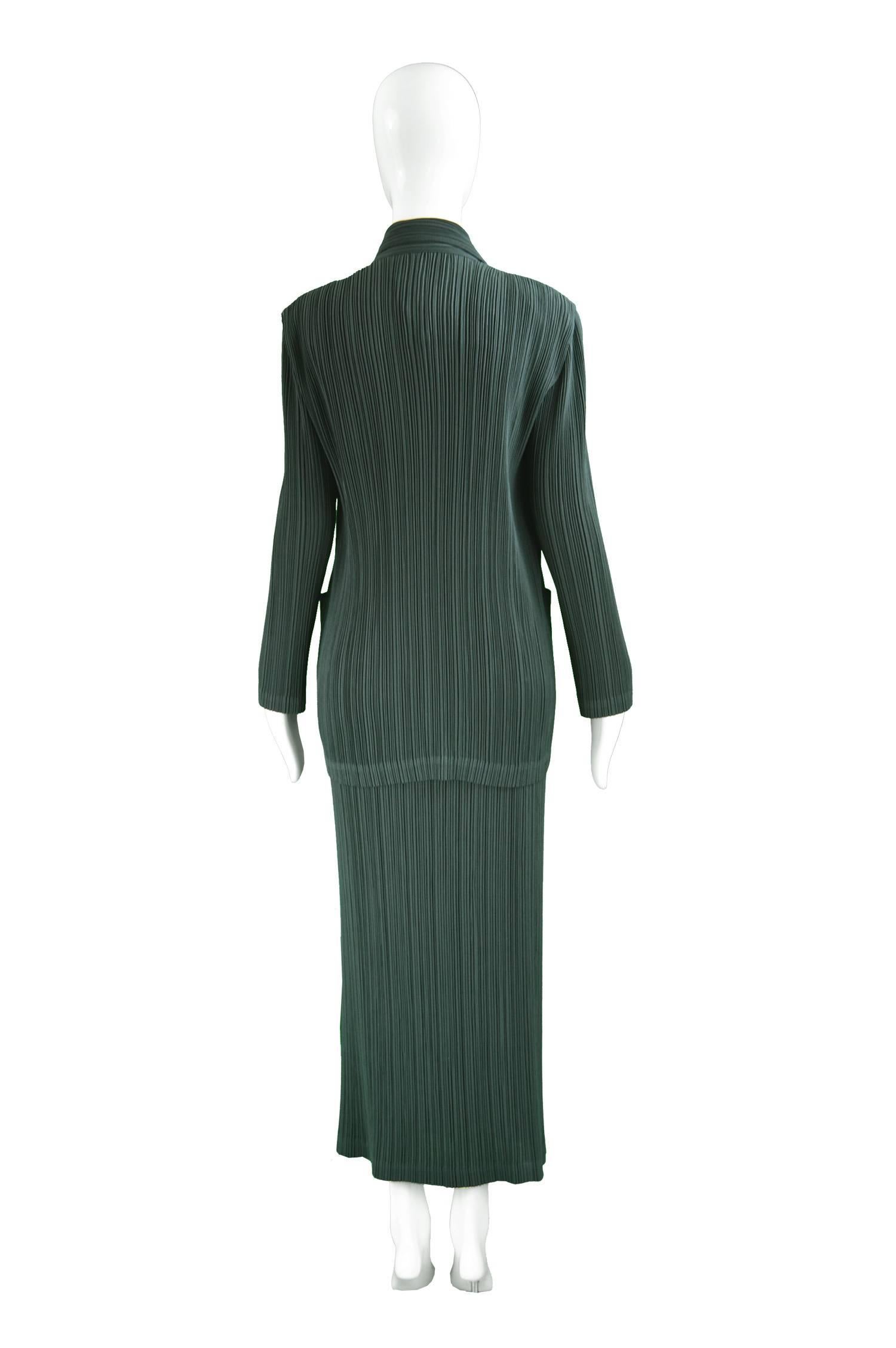 Issey Miyake Vintage Two Piece Pleated Jacket & Dress / Skirt Set, 1990s For Sale 4