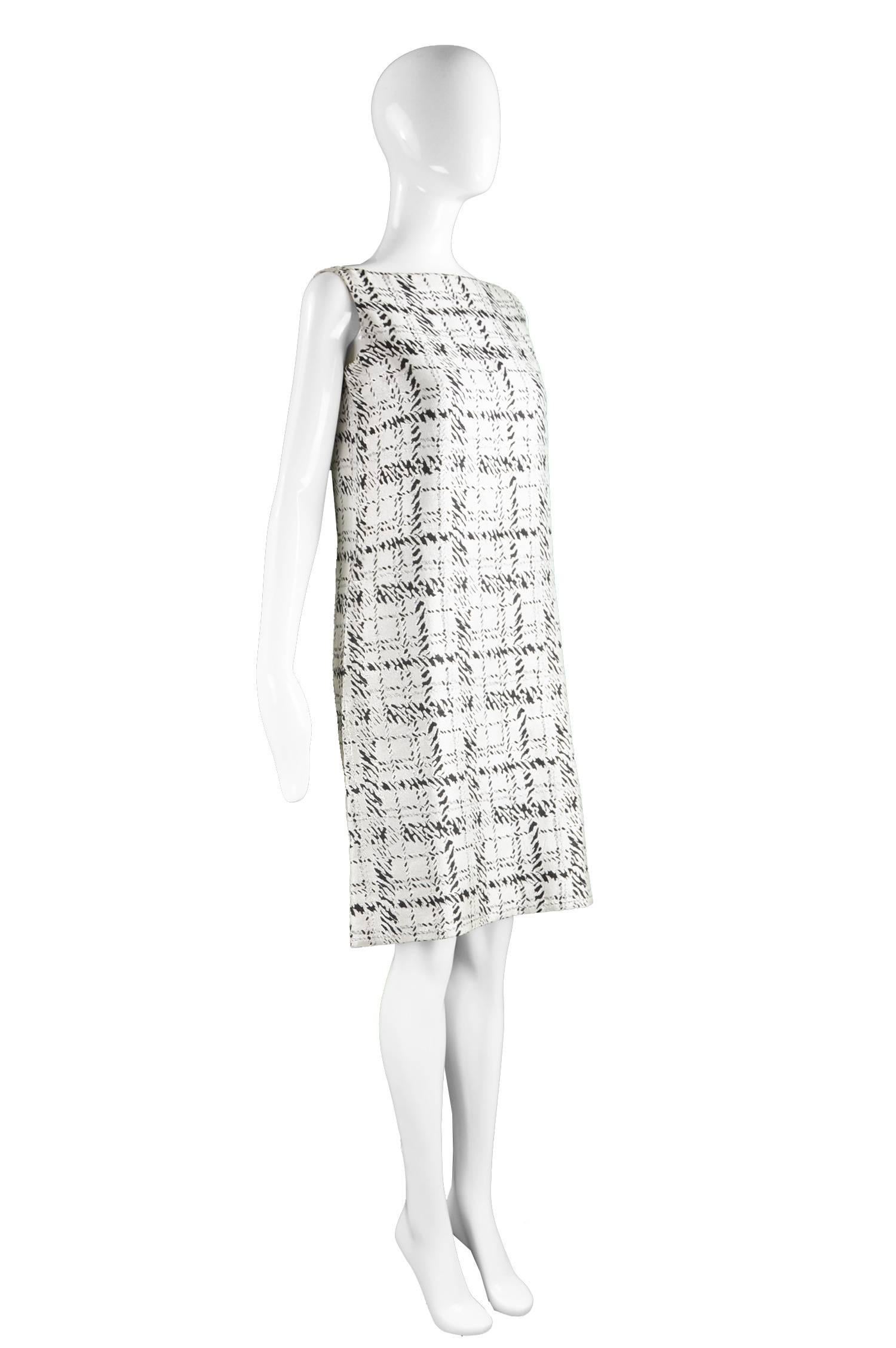 Renato Balestra Silver Lurex & Silk Brocade Vintage Party Shift Dress, 1960s For Sale 1