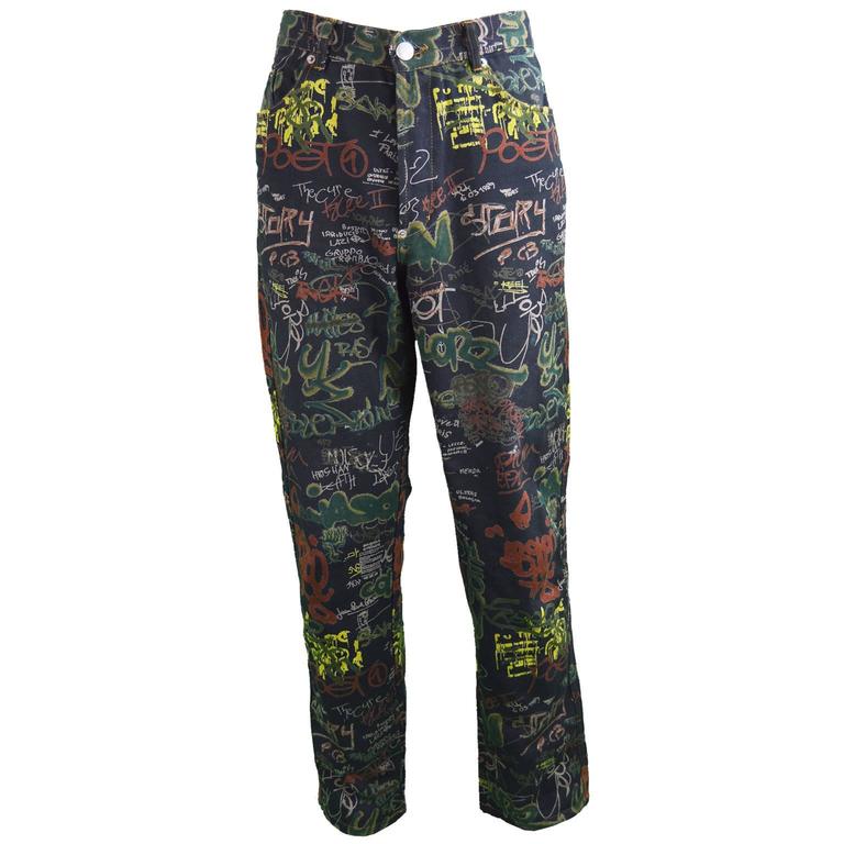 Jean Paul Gaultier Men's Vintage Graffiti Denim Jeans Pants, c.1989 at  1stDibs | jean paul gaultier graffiti, jean paul gaultier jeans, jean paul  gaultier pants