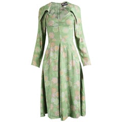 Irvine Sellars of Carnaby Street Vintage Green Dagger Collar Dress, 1970s 10