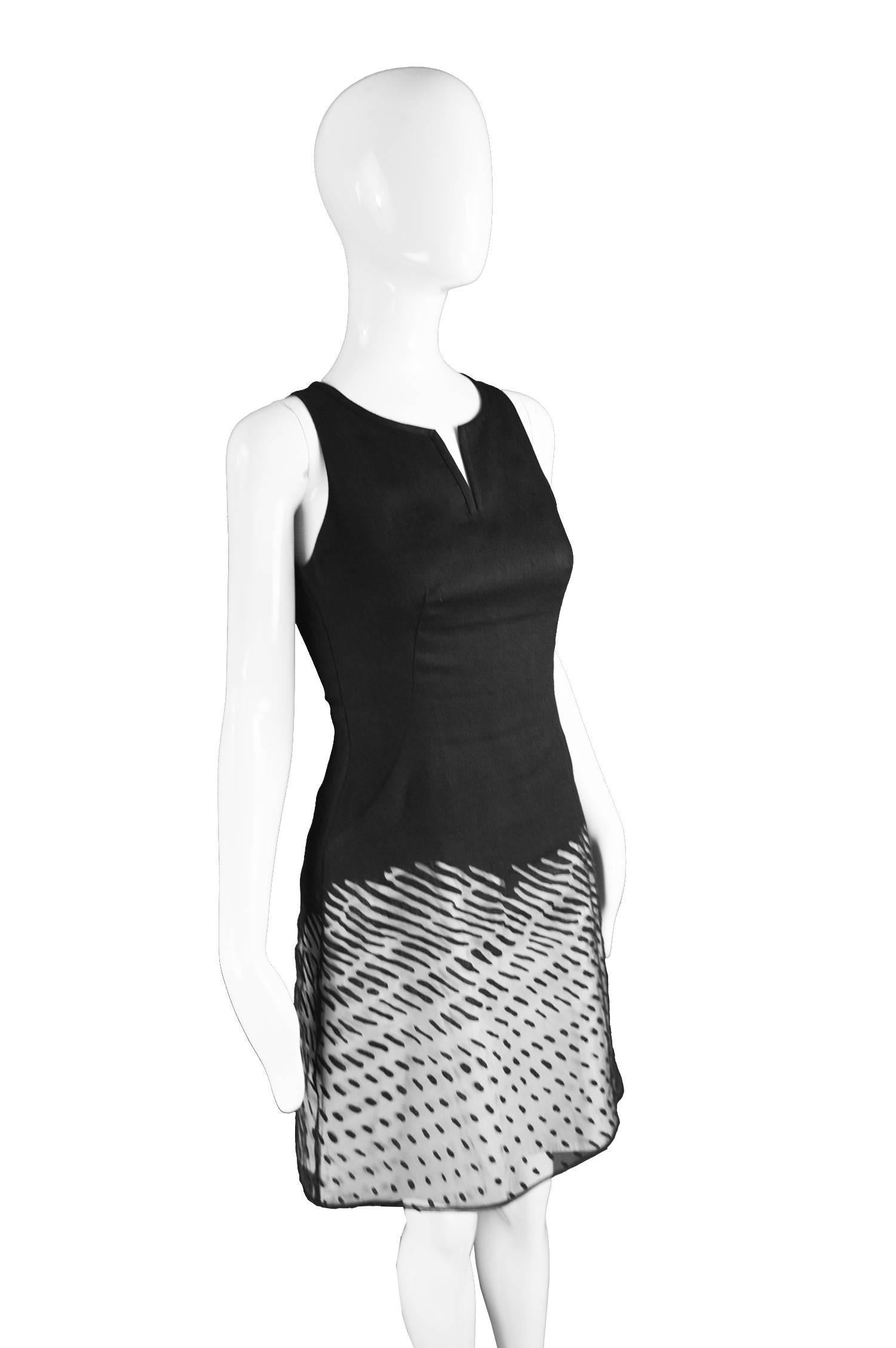 black linen sleeveless dress