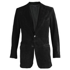 Tom Ford for Gucci Men's Black Suede Blazer with Peaked Lapels, A/W 2002