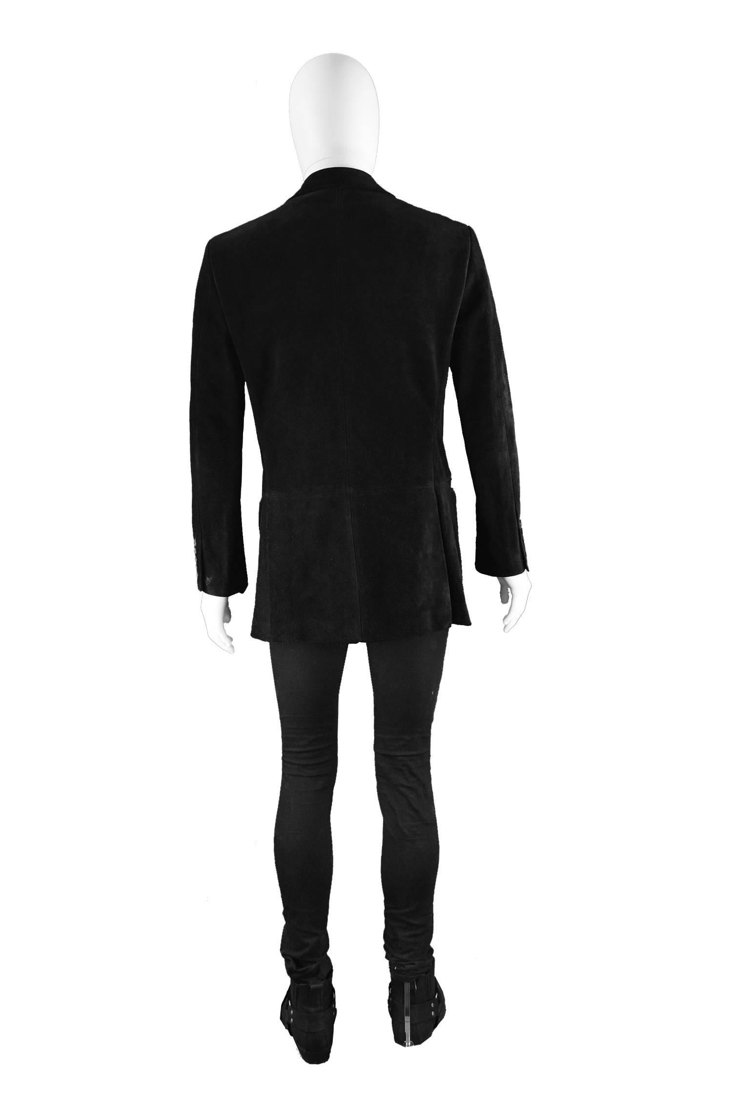 Tom Ford for Gucci Men's Black Suede Blazer with Peaked Lapels, A/W 2002 2