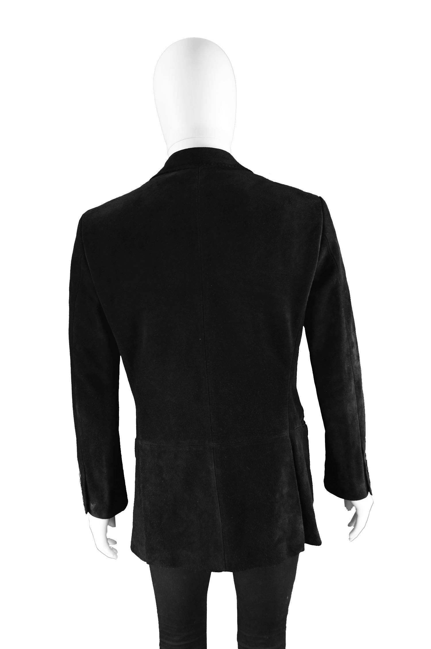 Tom Ford for Gucci Men's Black Suede Blazer with Peaked Lapels, A/W 2002 3