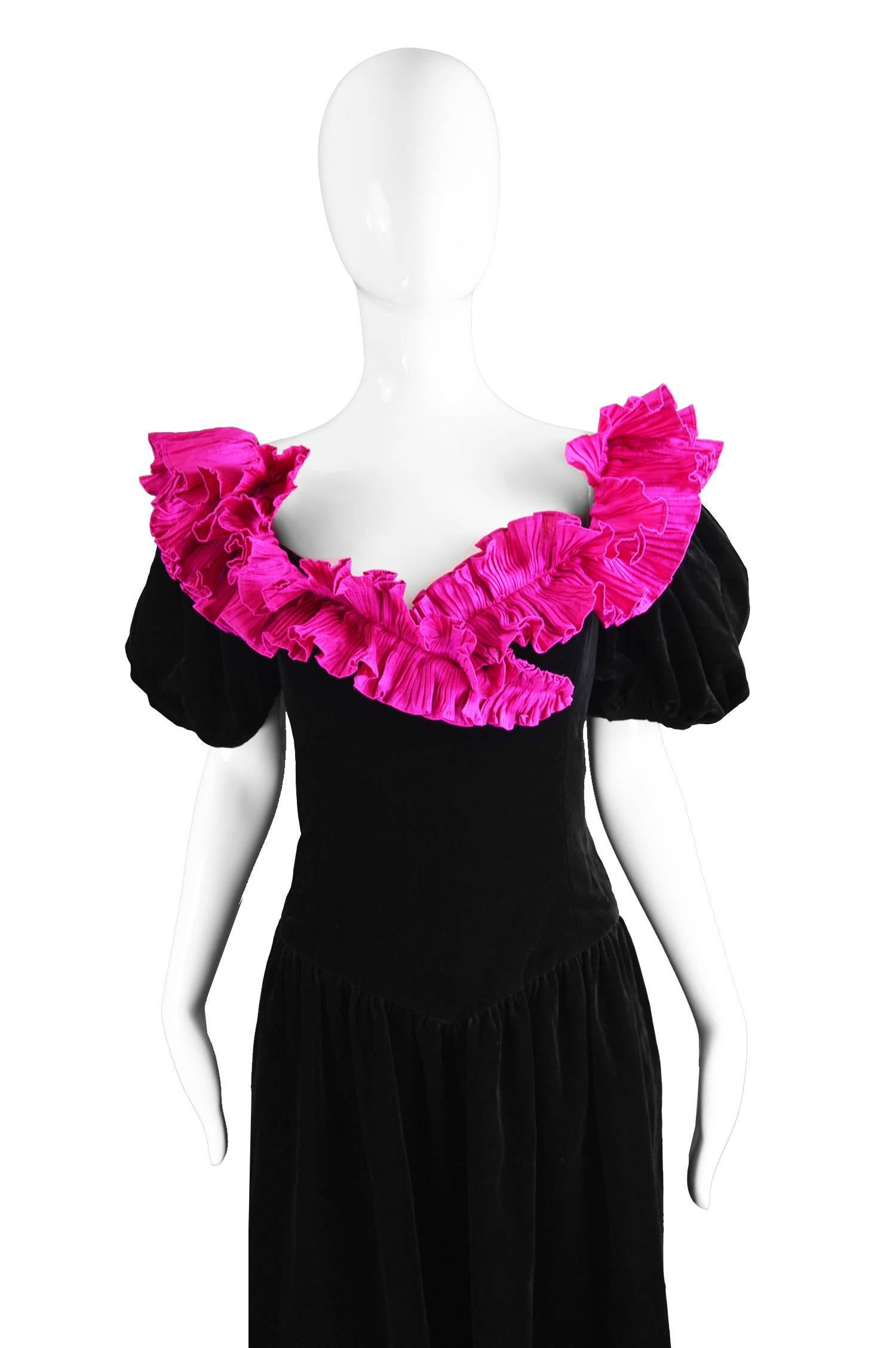 fuschia evening dress