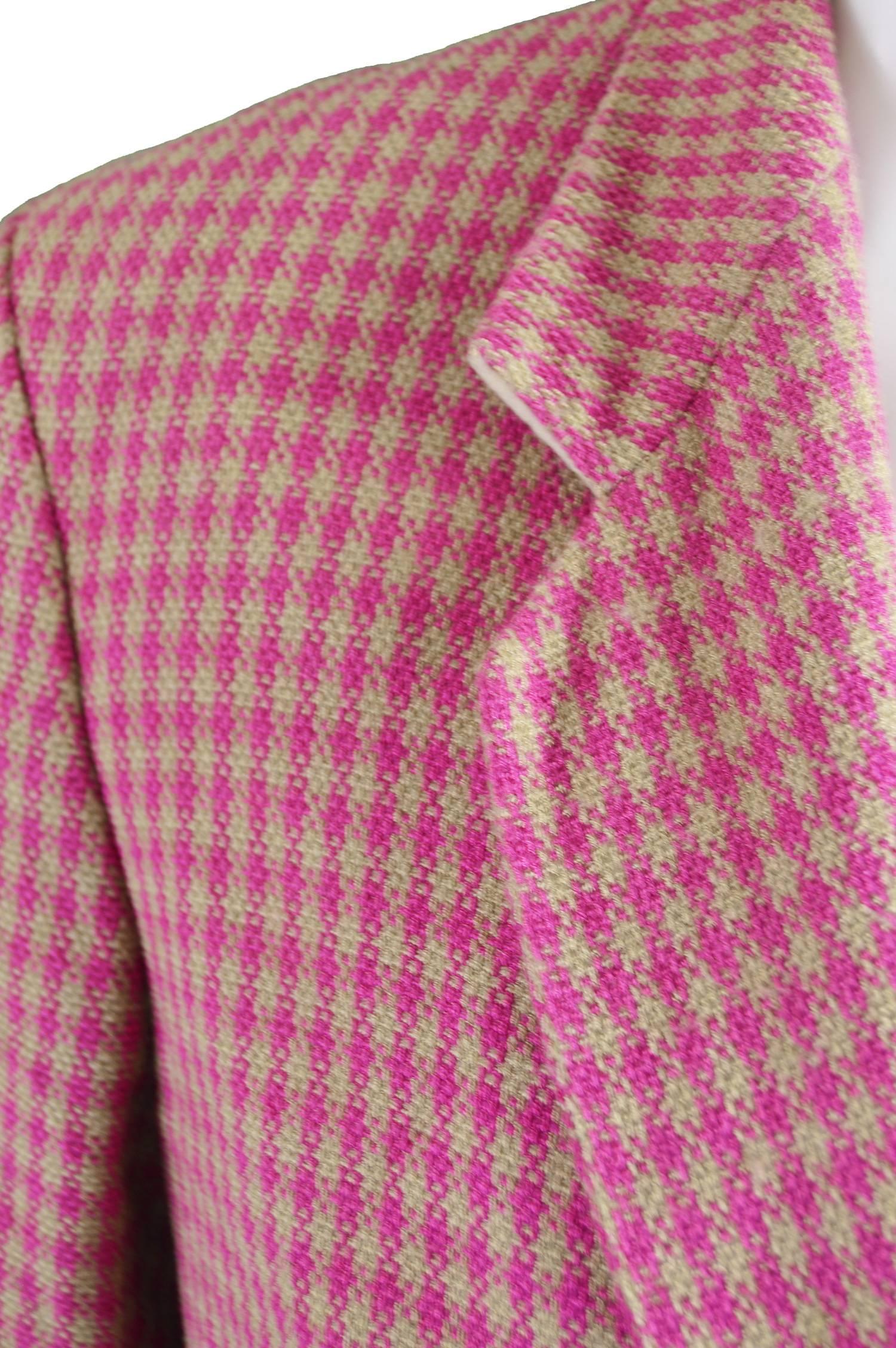 Pink Byblos Vintage Men's Wool, Rayon & Silk Light Spring Blazer, 1990s For Sale