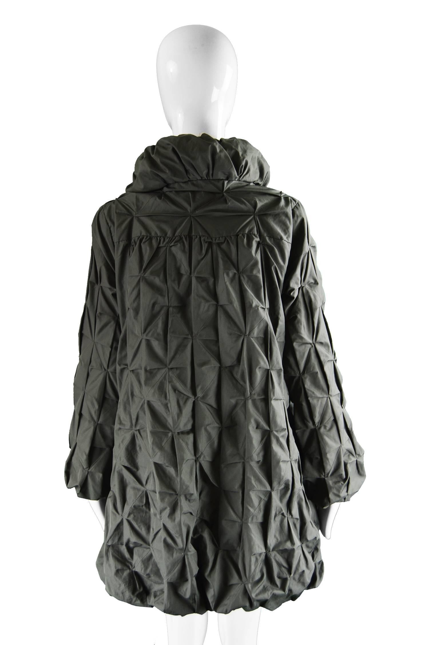Black Lanvin Avant Garde Grey Geometric Pleated Oversized Jacket, Spring 2008