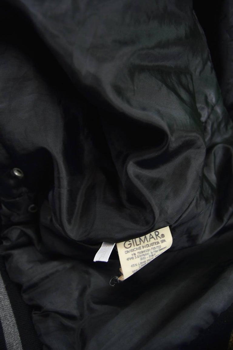 Iceberg Men's Vintage Baseball Jacket with Coated Sleeves, 1990s For