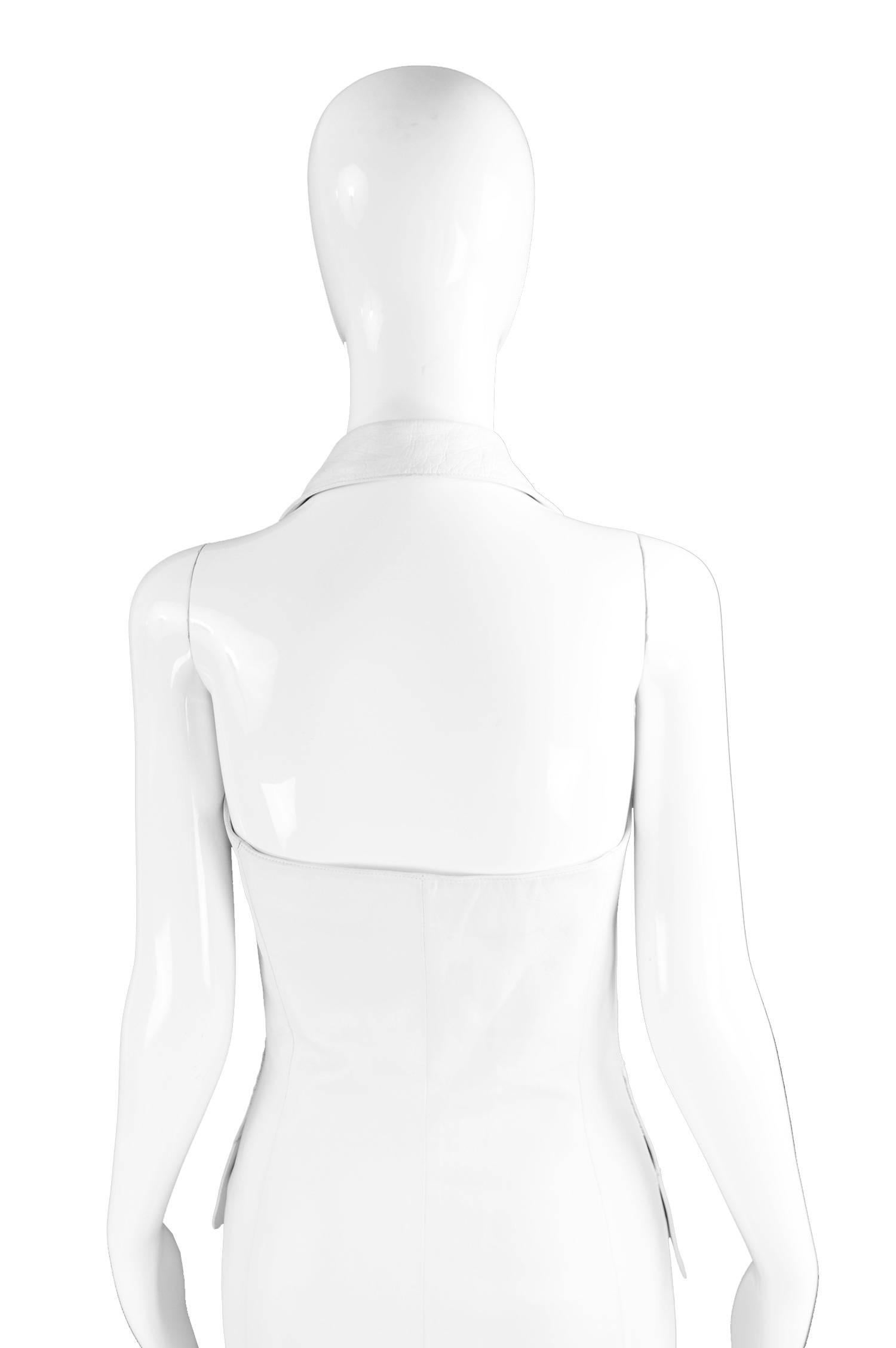 Women's Alexander McQueen for Givenchy Couture 'Cowgirls' White Leather Dress, SS 1998