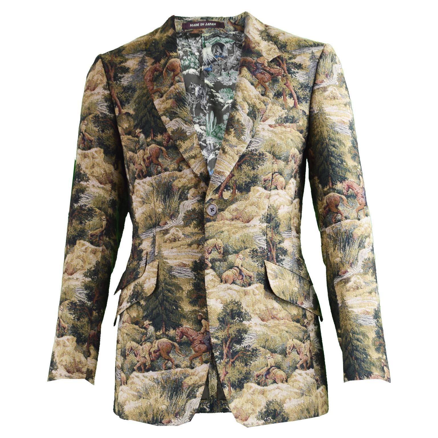 Paul Smith Mainline Mens Woven Tapestry Western Print Blazer  For Sale