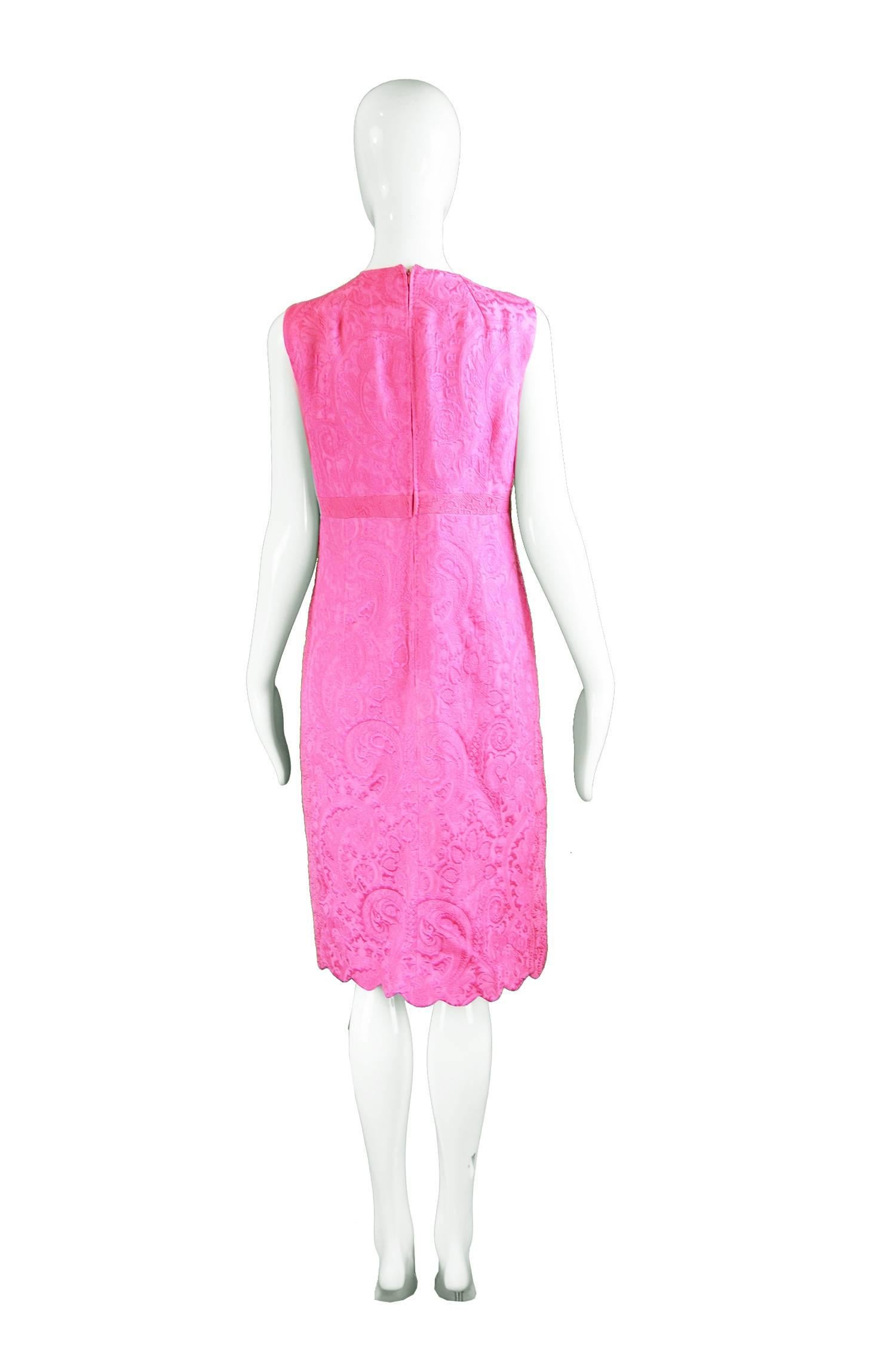 Raffaella Curiel Couture Vintage Pink Brocade Jacket and Dress Suit, 1990s 4