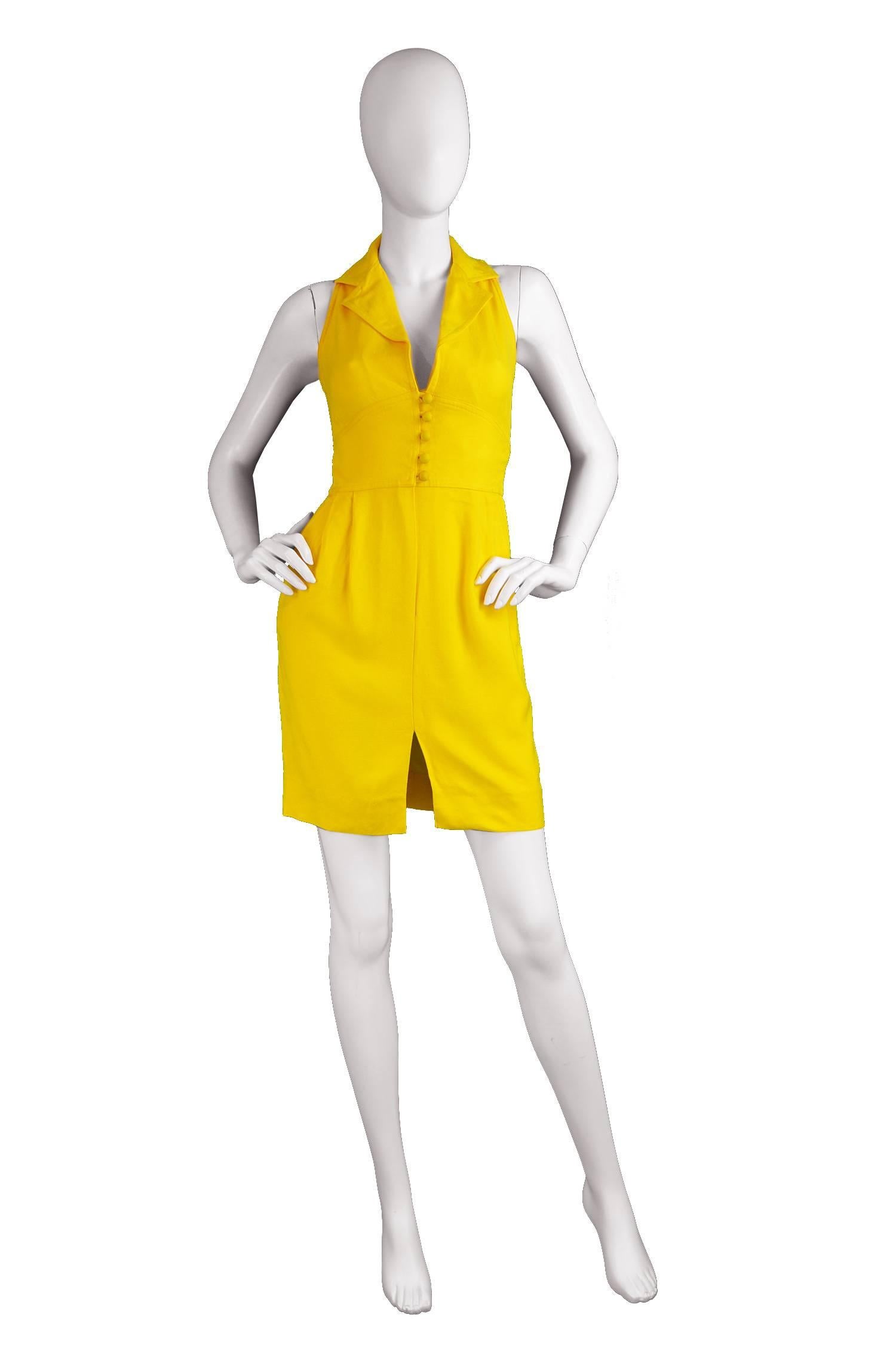 Carven Boutique Vintage Yellow Linen Mini Dress, 1960s

Please Click +CONTINUE READING to see measurements, description and condition.

Estimated Size: UK 6-8/ US 2-4/ EU 34-36. Please check measurements. 
Bust - 32” / 81cm
Waist - 25” /  63cm
Hips