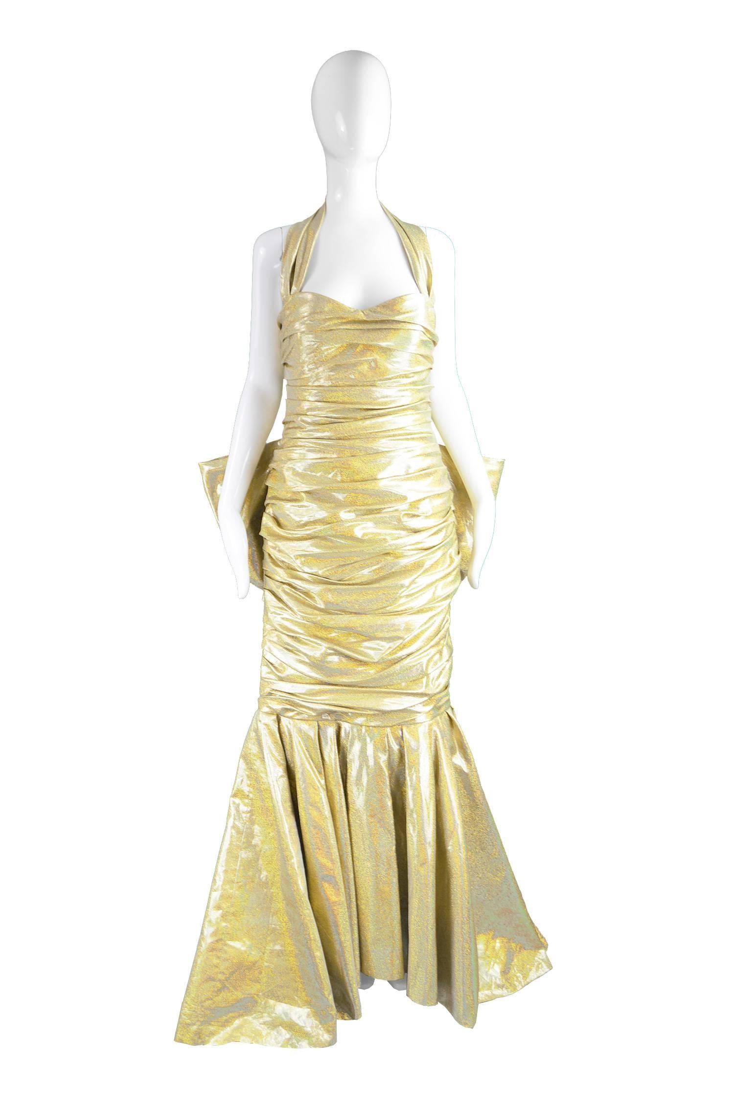 Moschino Couture Iconic Gold 'Barbie Collection' Evening Gown, Spring 2015


Size: Marked GB 14/ US 12/ I 46 D/F 42. Please check measurements to ensure fit. 
Bust - 36” / 91cm
Waist - 30” / 76cm
Hips - 40” / 101cm
Length (Bust to Hem, including