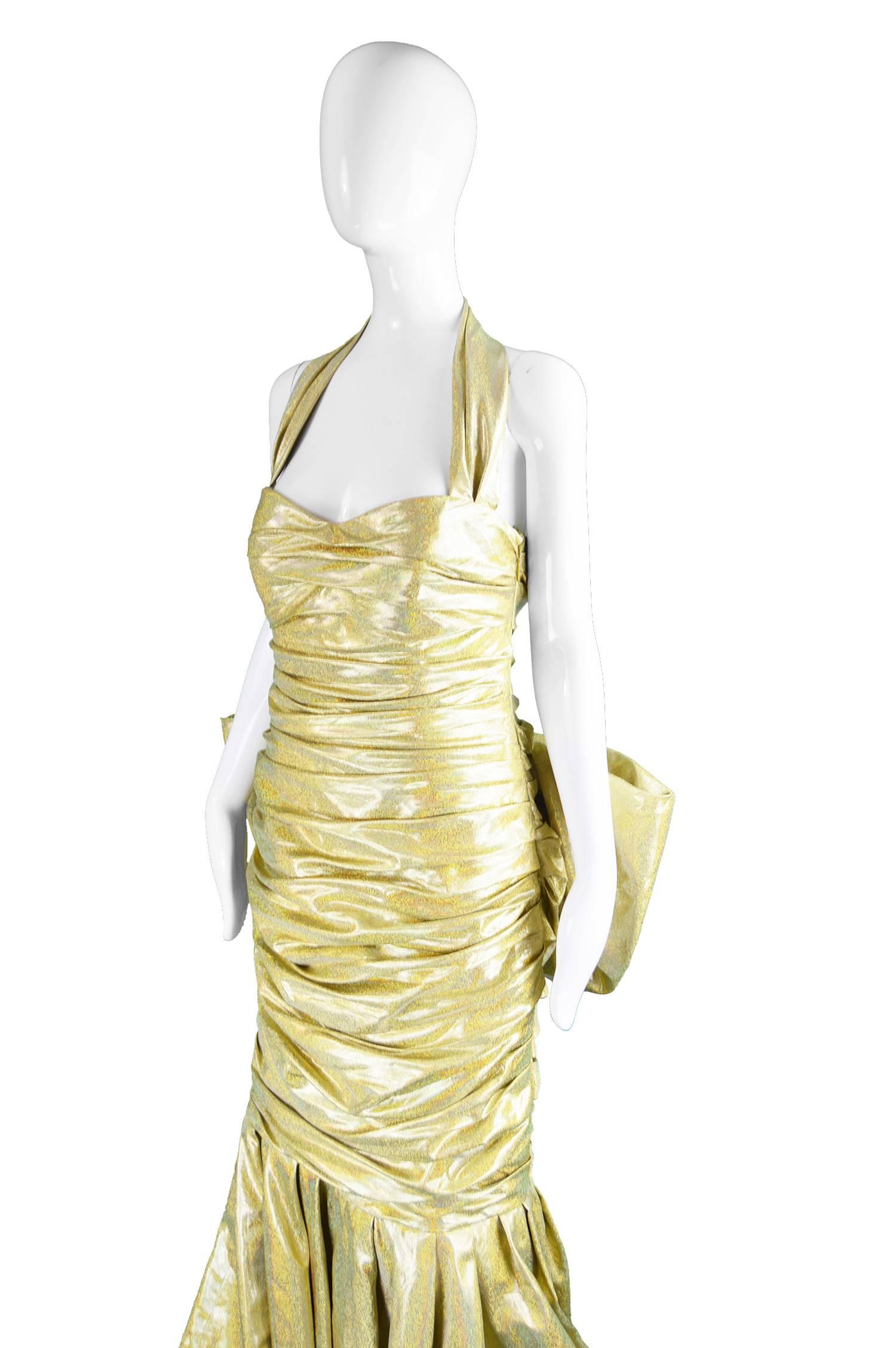 Women's or Men's Moschino Couture Gold Barbie Collection Evening Gown, Spring 2015