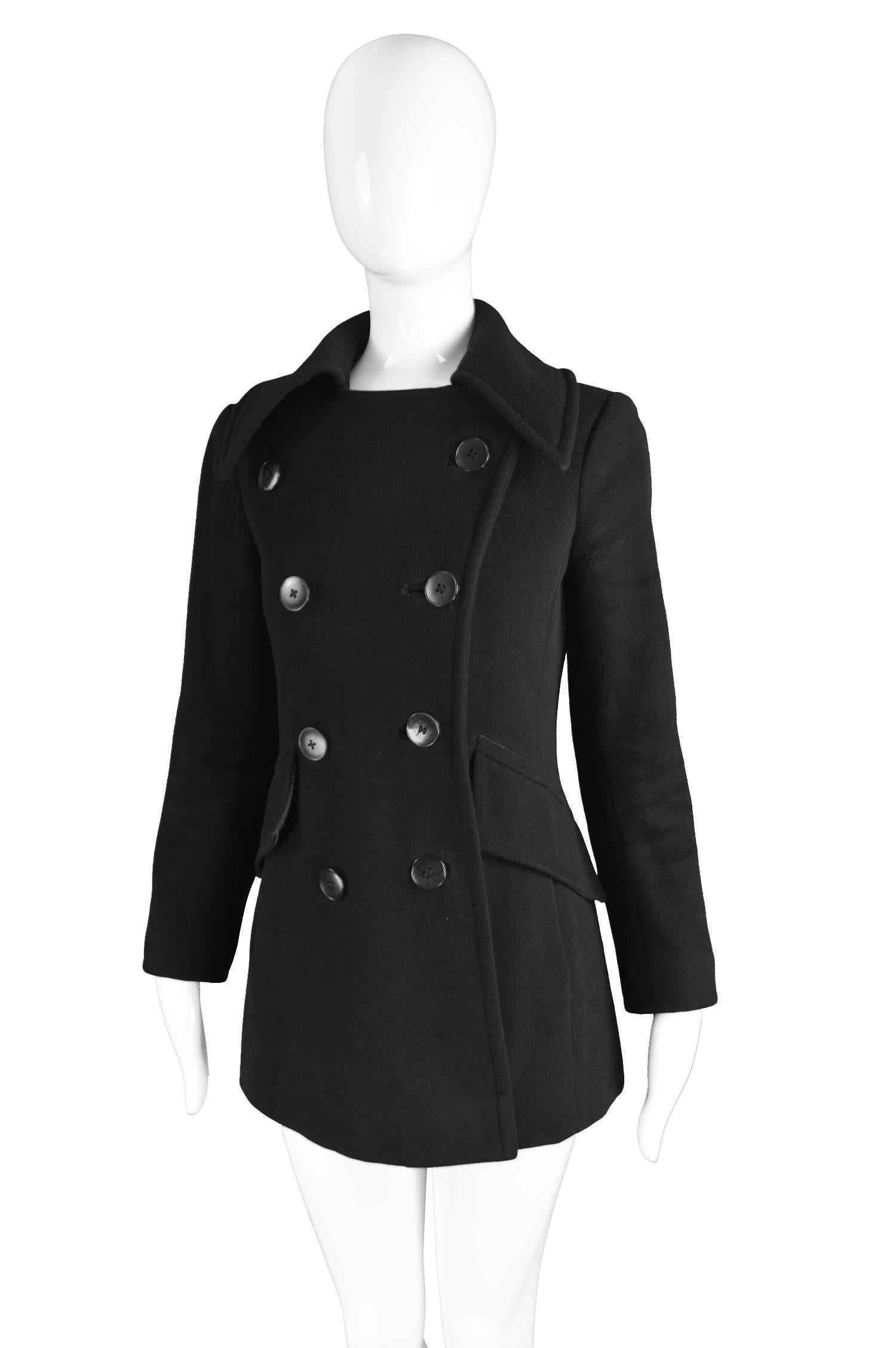 Calvin Klein Vintage Black Wool Double Breasted Pea Coat, 1970s For Sale at  1stDibs | calvin klein peacoat, pea coat calvin klein, calvin klein pea  coat women