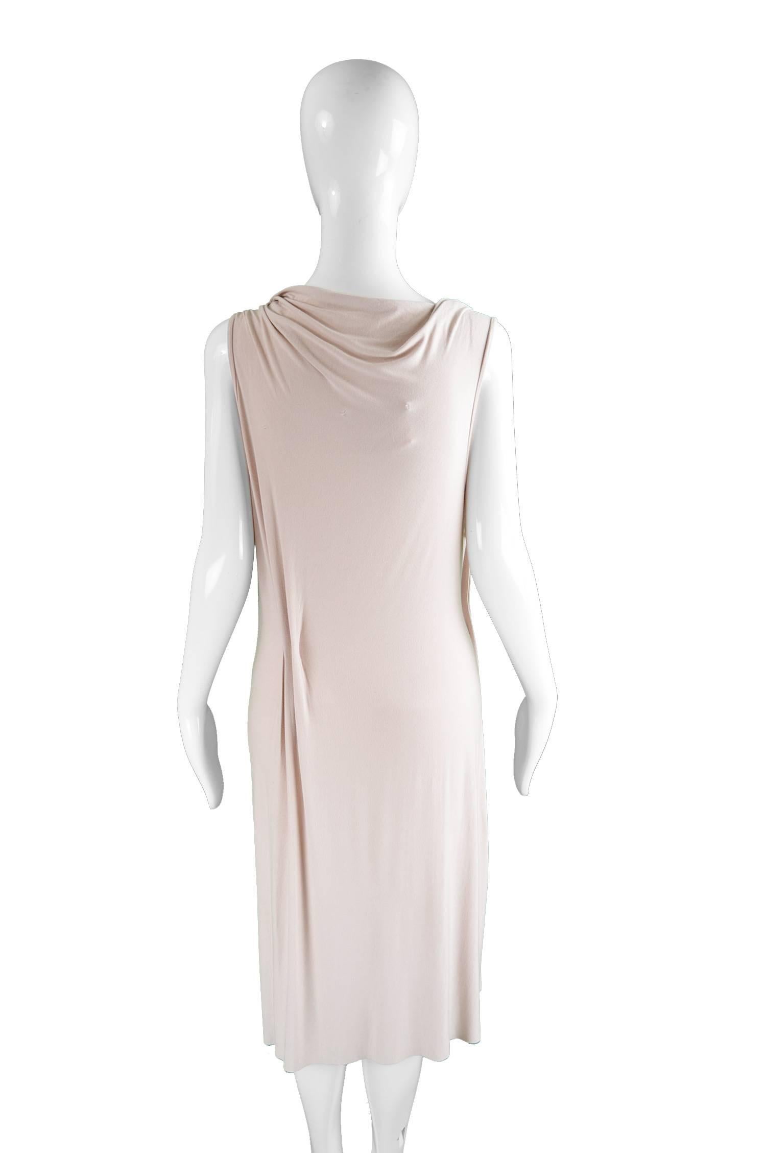 Anne Valérie Hash Pale Blush Pink Ruffled Draped Jersey Dress 3