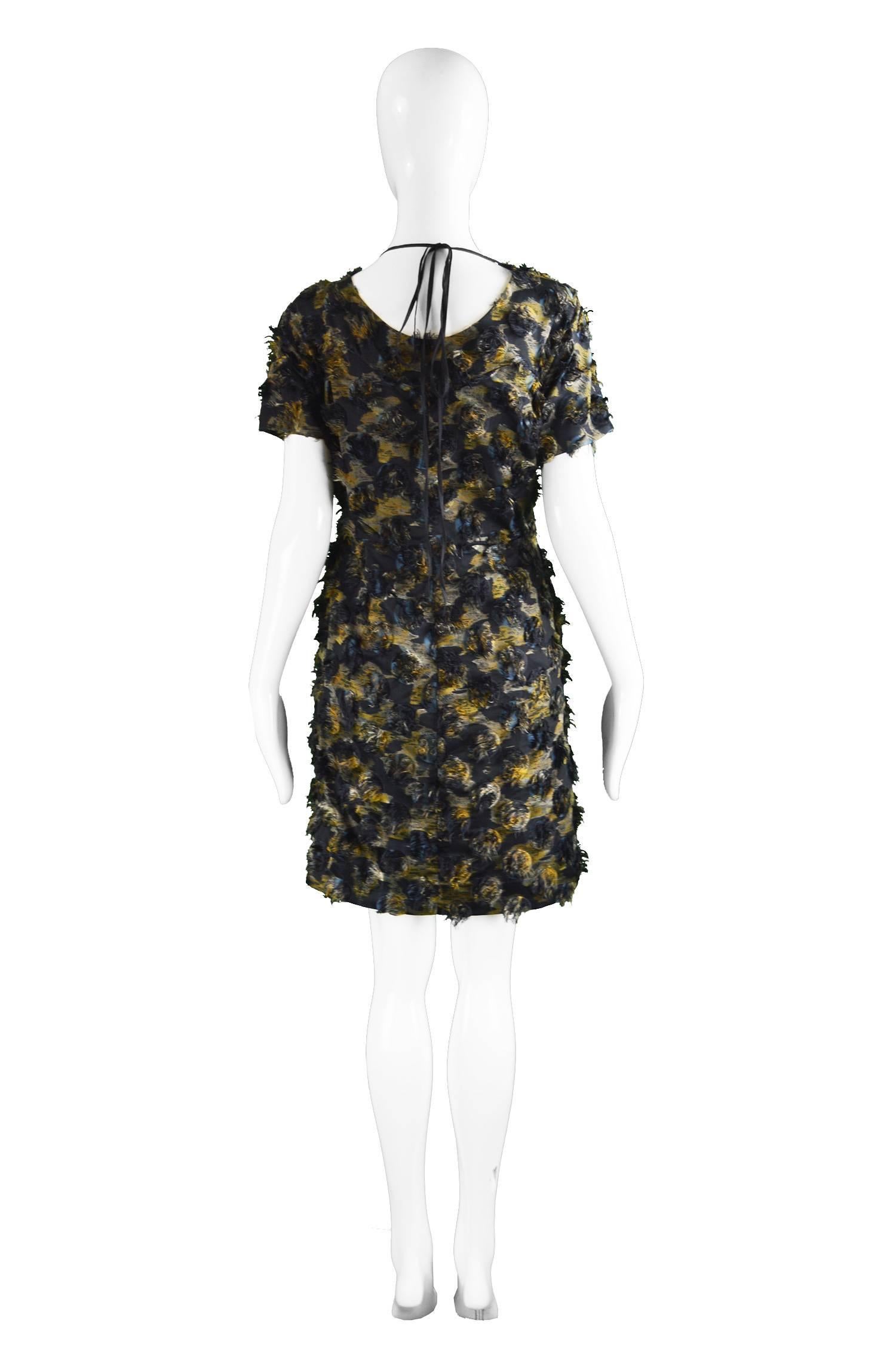 Marni Fuzzy Textured Gathered Silk Short Sleeve Party Dress, A/W 2010 For Sale 2