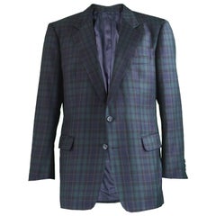 Burberry Vintage Men's Checked Tartan Wool Single Breasted Blazer, 1980s 6