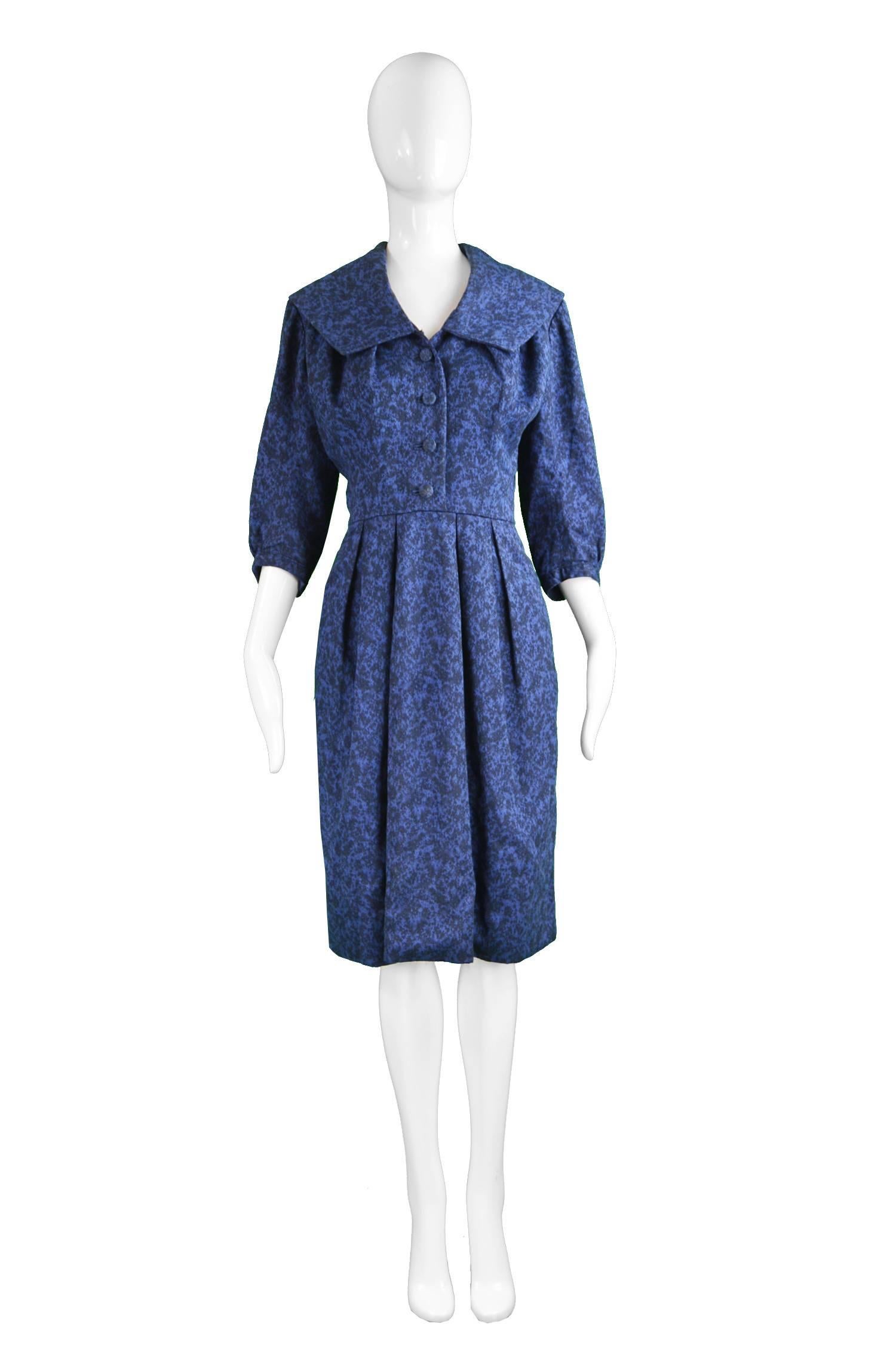 Christian Dior Vintage Blue & Black Wide Sailor Collar Dress, 1950s

Please Click +CONTINUE READING to see measurements, description and condition. 

Estimated Size: UK 8-10/ US 4-6/ EU 36-38. Please check measurements.
Bust - up to 38” / 96cm