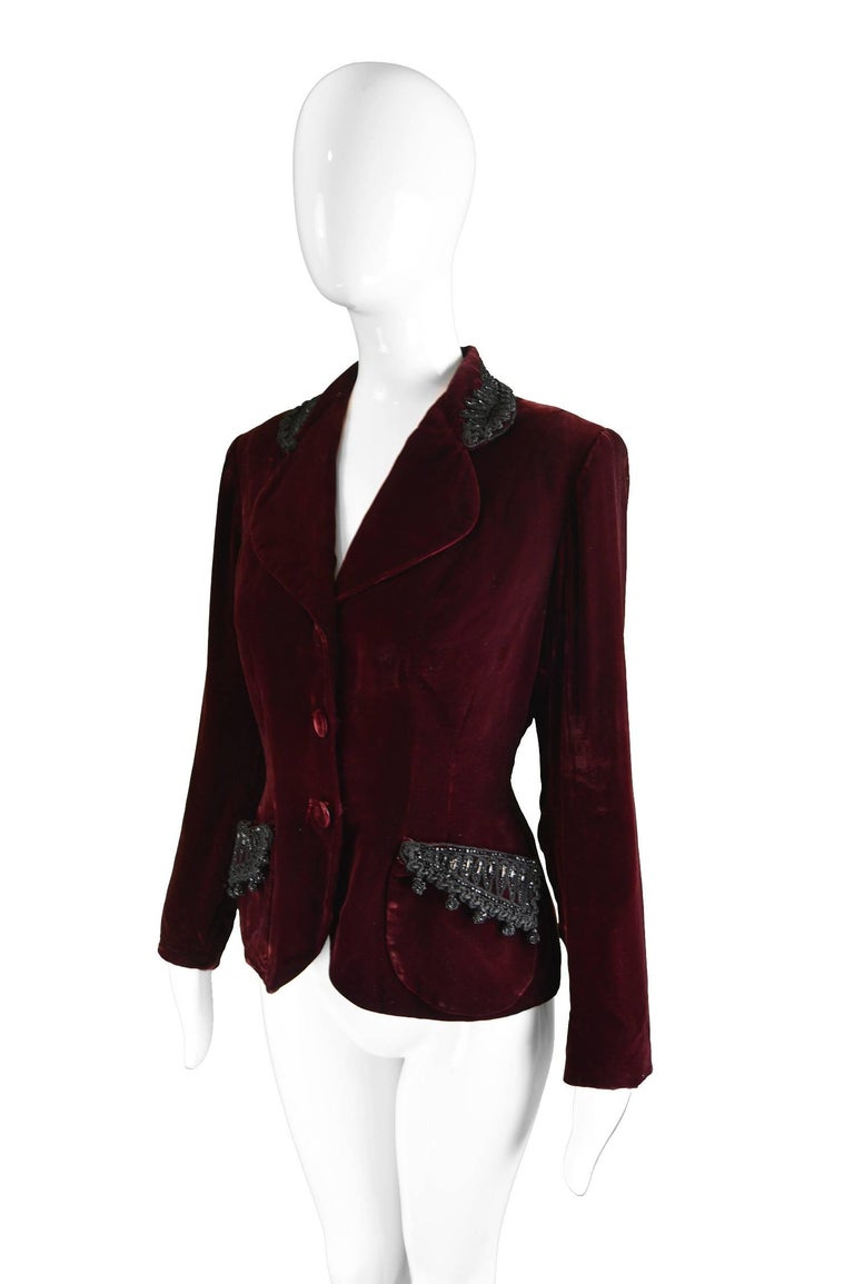 womens vintage velvet jacket