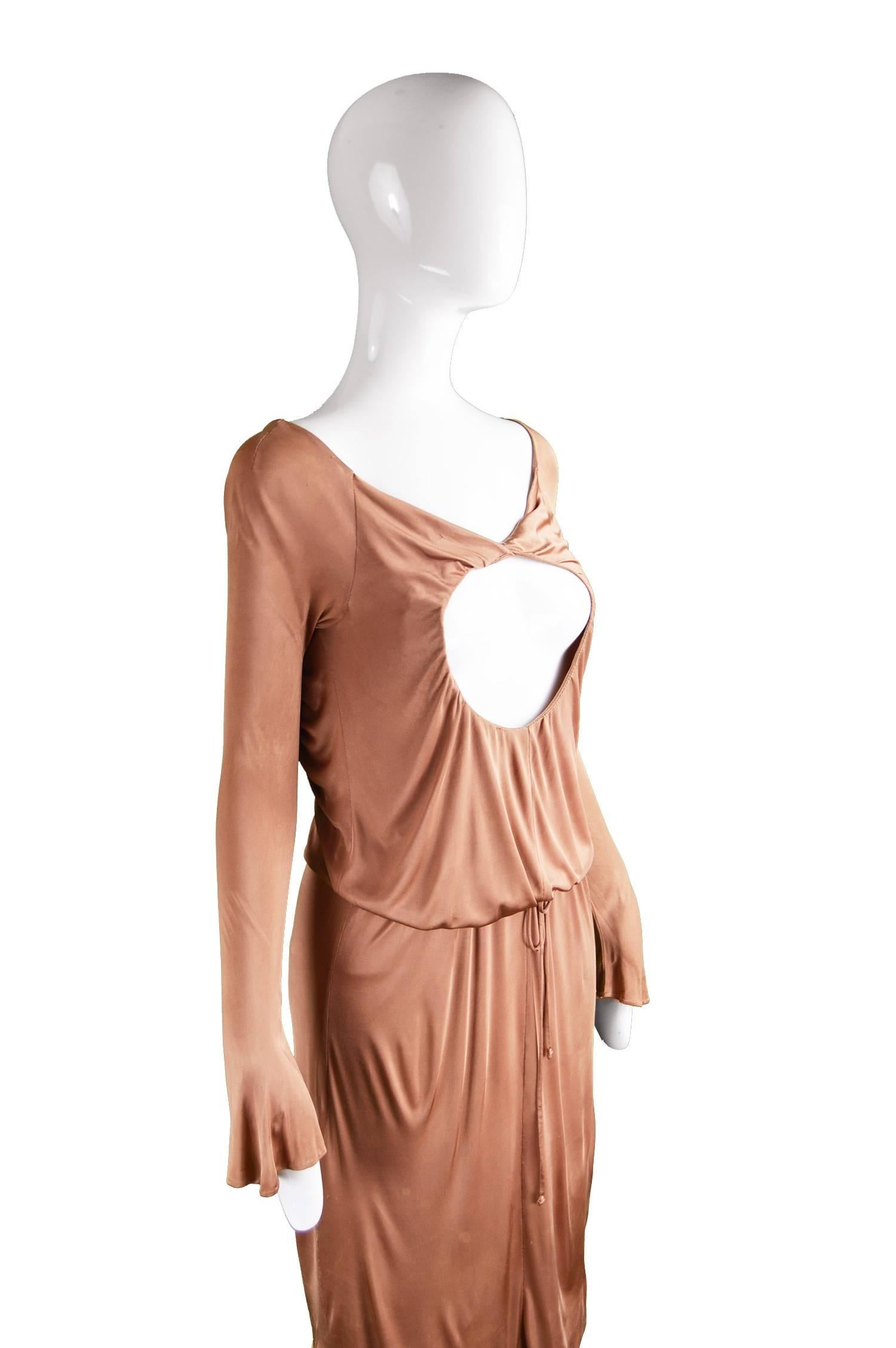 Brown Alexander McQueen Nude Jersey 'Pantheon as Lecum' Jersey Dress, A/W 2004 For Sale