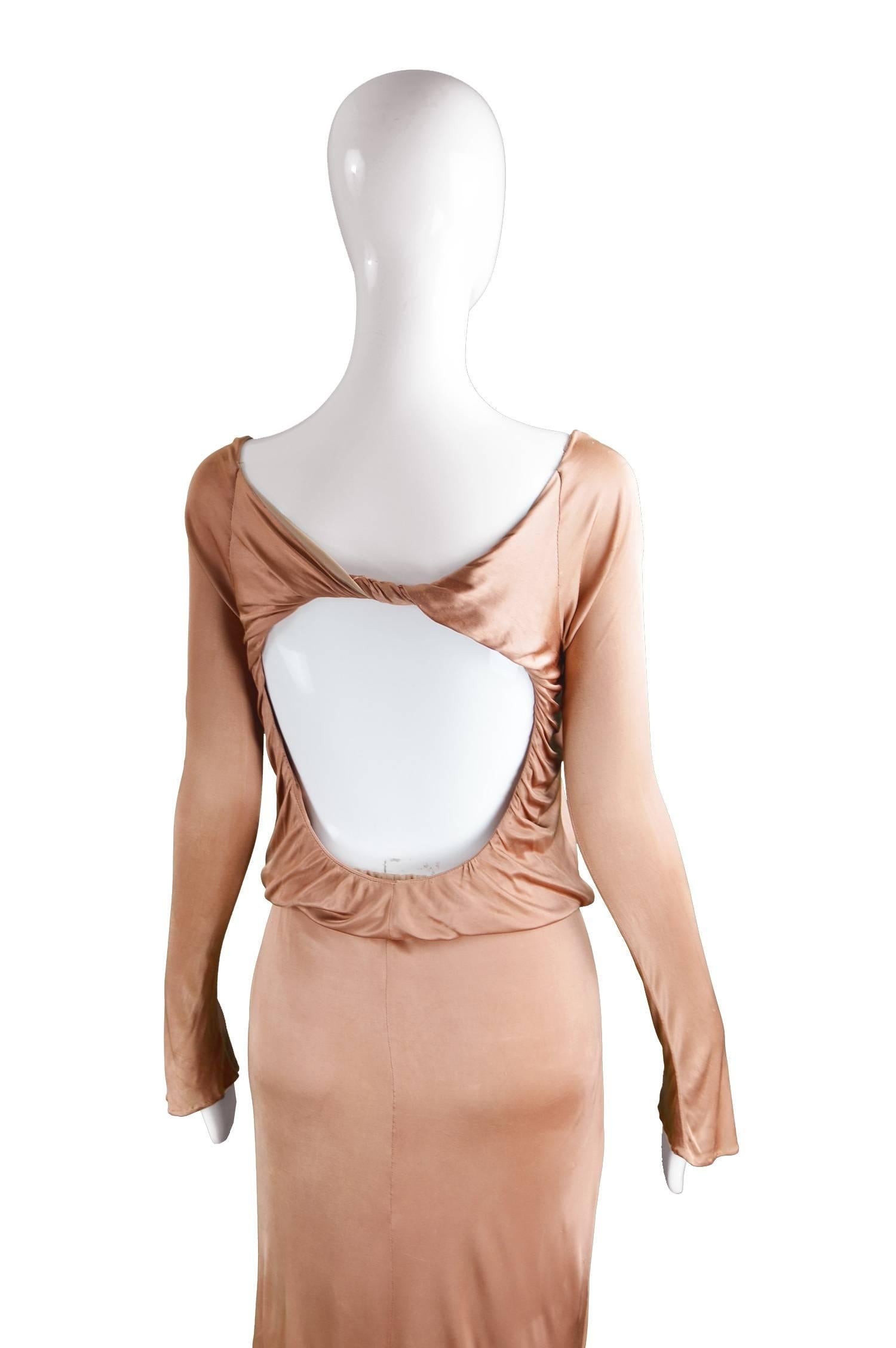 Alexander McQueen Nude Jersey 'Pantheon as Lecum' Jersey Dress, A/W 2004 In Good Condition For Sale In Doncaster, South Yorkshire