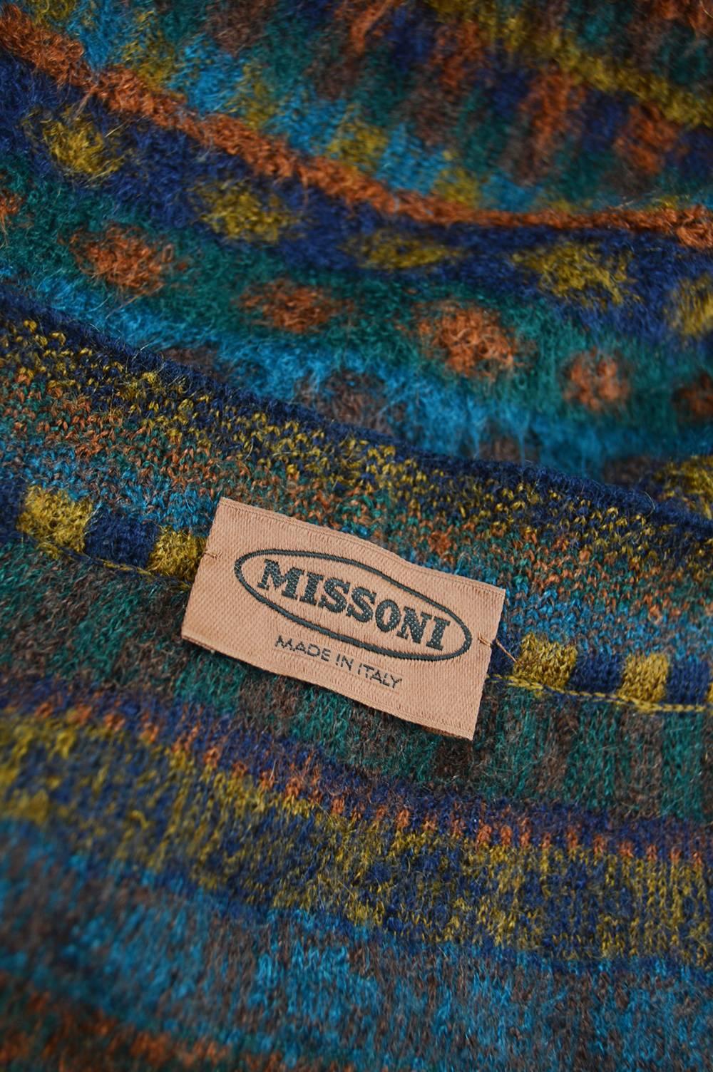 Missoni Mens Textured Italian Wool Vintage Cardigan Sweater, 1990s In Excellent Condition In Doncaster, South Yorkshire
