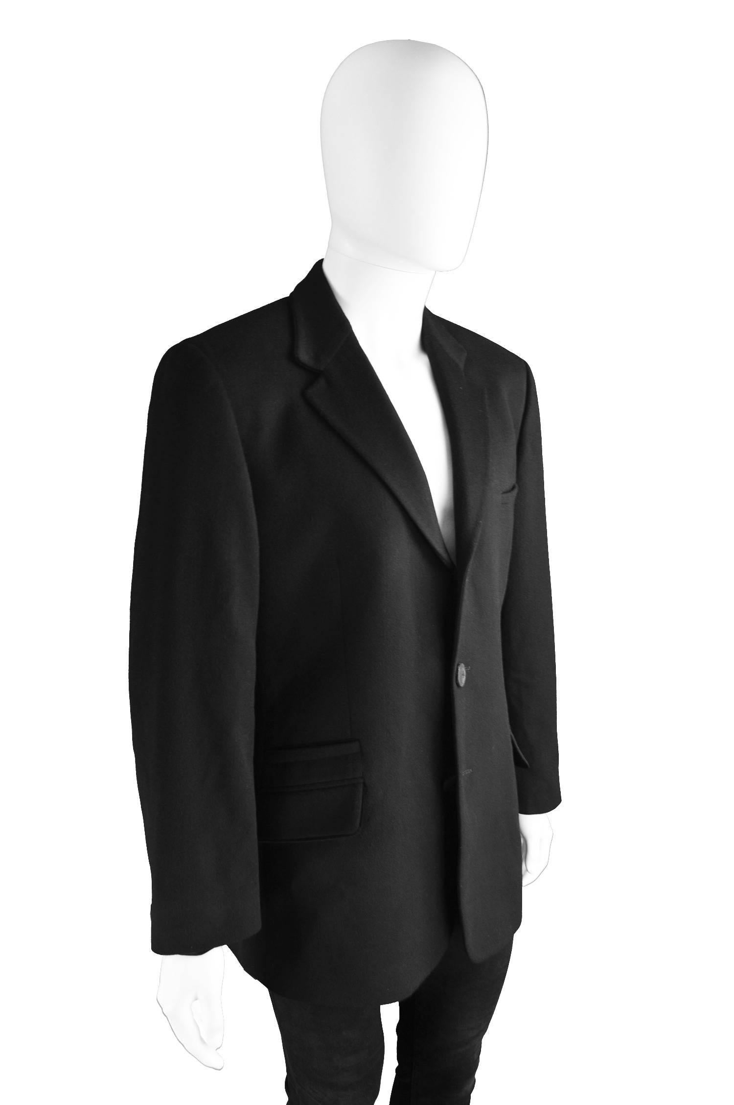 Istante by Gianni Versace Men's Vintage Cashmere, Wool and Velvet Blazer, 1990s 2