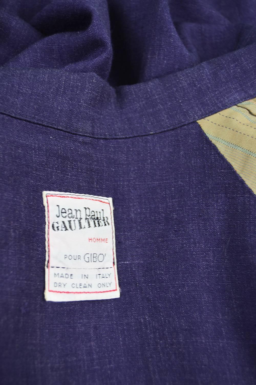 Jean Paul Gaultier Homme Pour Gibo Loose Purple Linen Coat, 1980s 4