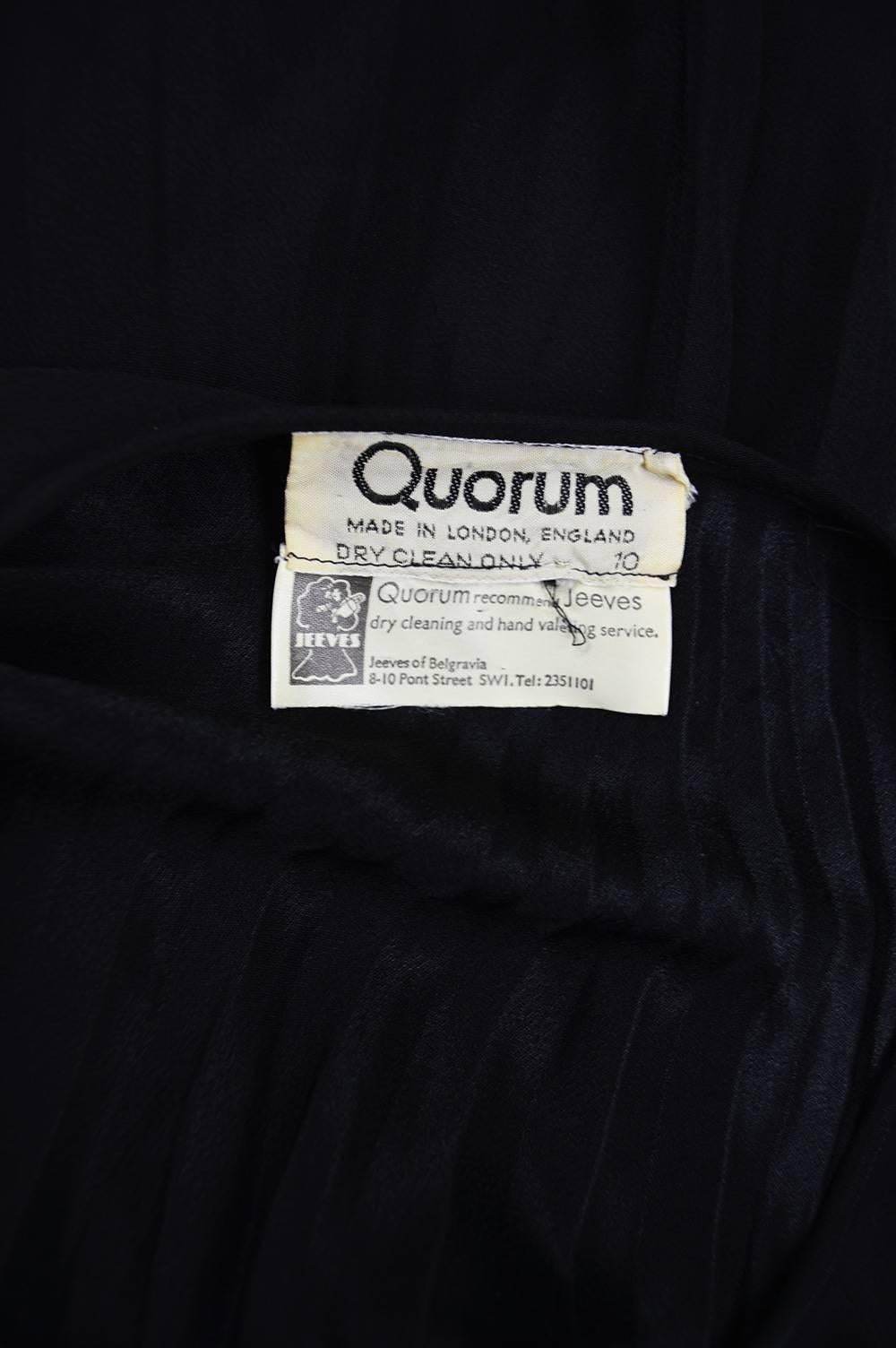 Alice Pollock for Quorum Black Satin Back Crepe Vintage Shirt, c. 1970 4