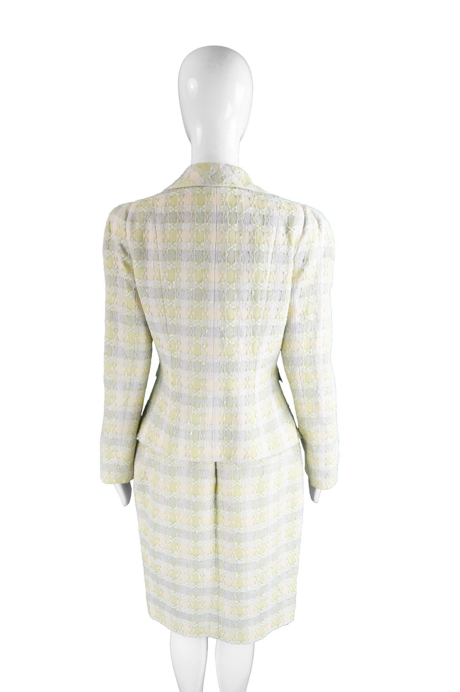 Unworn Christian Lacroix Cotton & Raffia Tweed Vintage Skirt Suit, 1990s 2