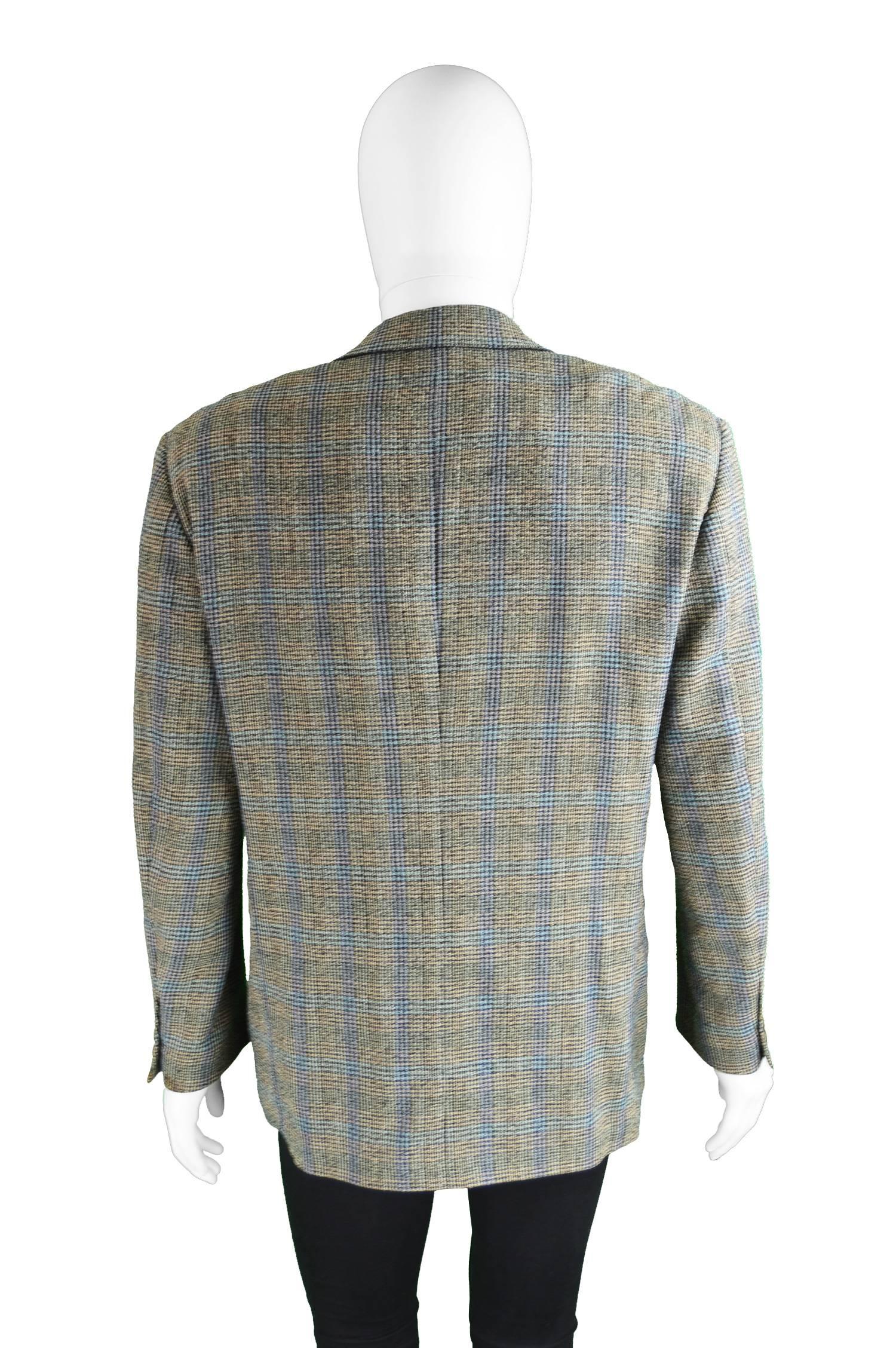 Missoni Uomo Vintage Men's Multicoloured Checked Wool Sport Coat, 1980s For Sale 3