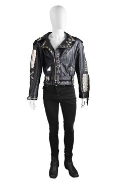 Kim Hadleigh Designs Vintage Men's Armor Plated Leather Jacket, 1980s