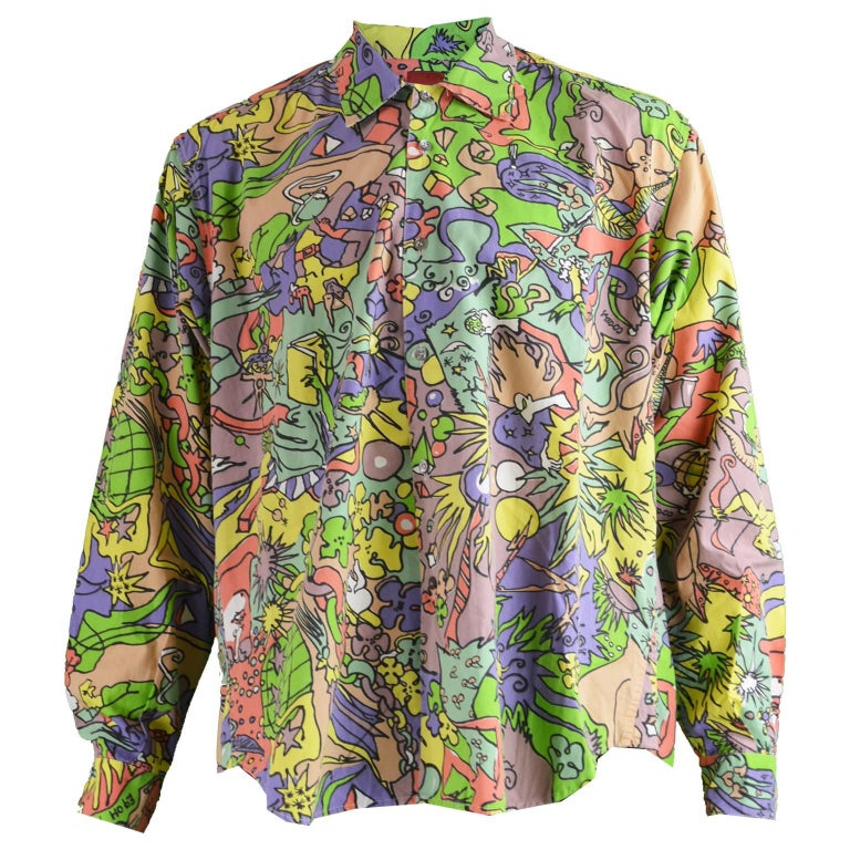 Katharine Hamnett Mens Multicolored Psychedelic Pop Art Print Shirt ...