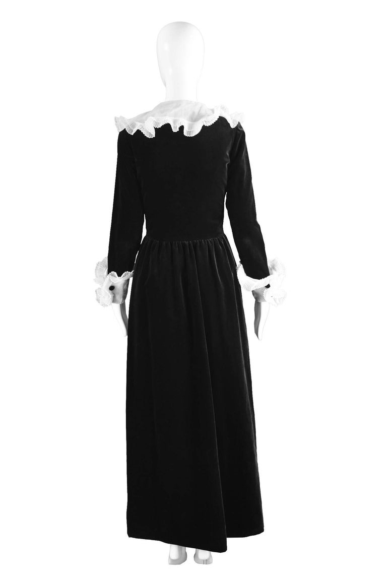 Nina Ricci Demi Couture Vintage Pleated Organza and Velvet Evening Gown ...