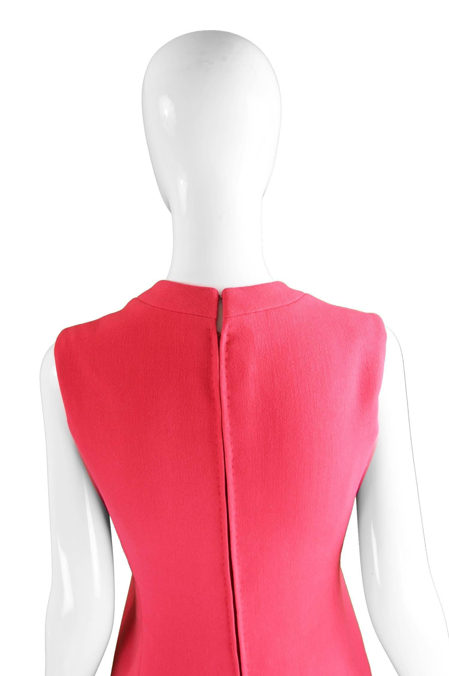 Maggy Rouff Haute Couture Pink Wool Vintage Shift Dress, 1960s For Sale ...