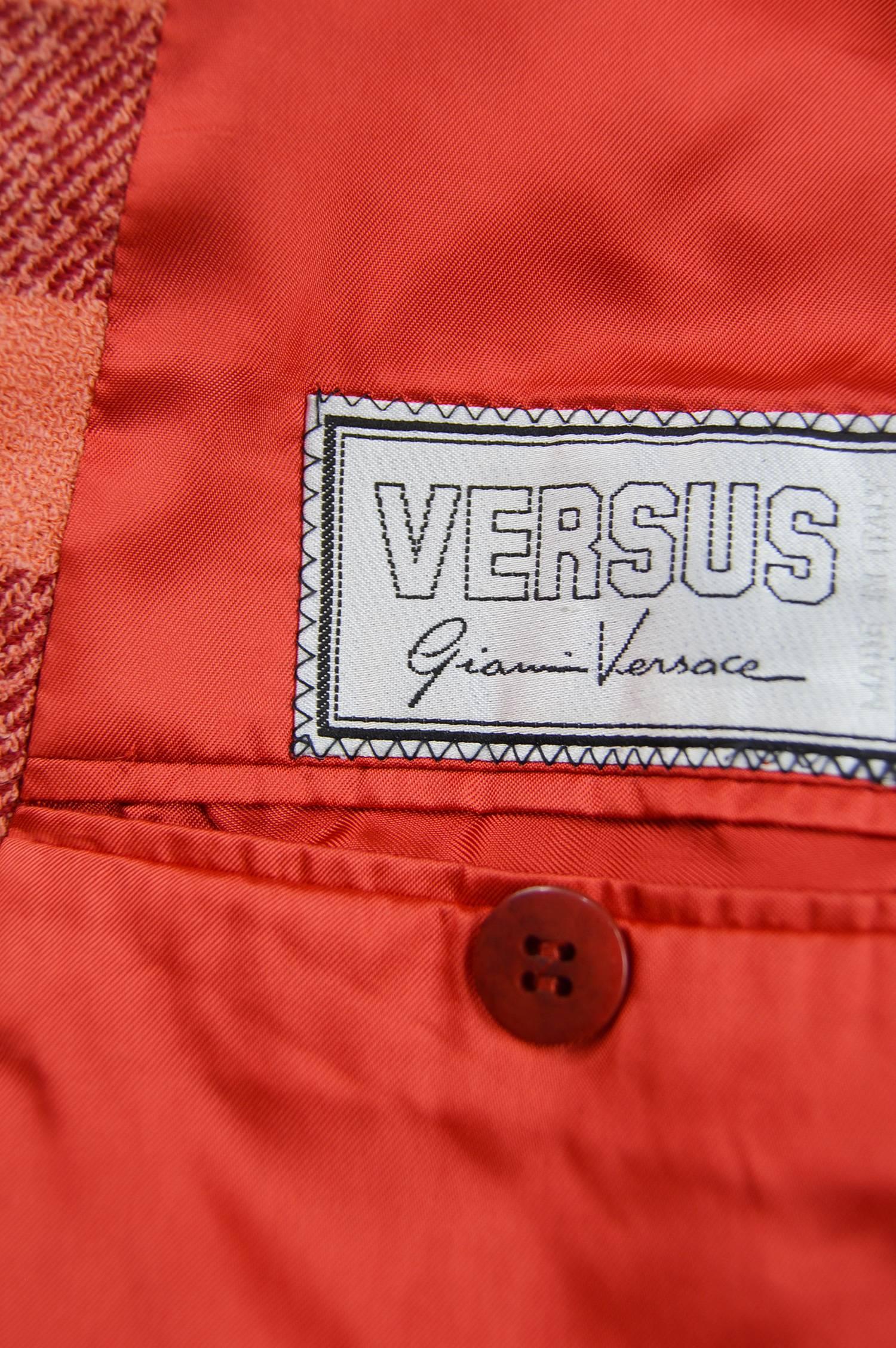 Gianni Versace Versus Men's Vintage Plaid Blazer, 1990s 5