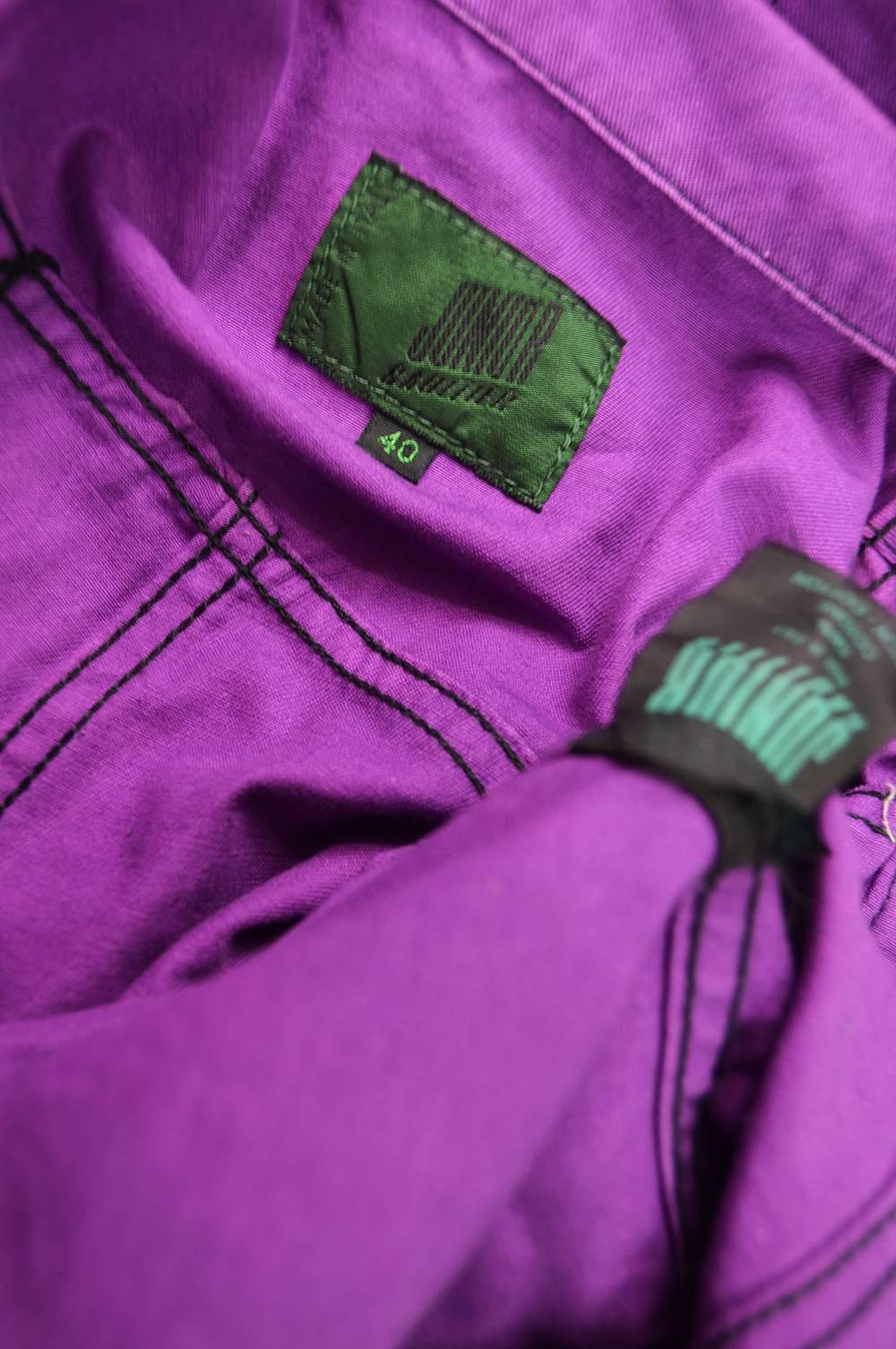 Jean Paul Gaultier Vintage Purple Cotton Twill Romper, 1990s 5