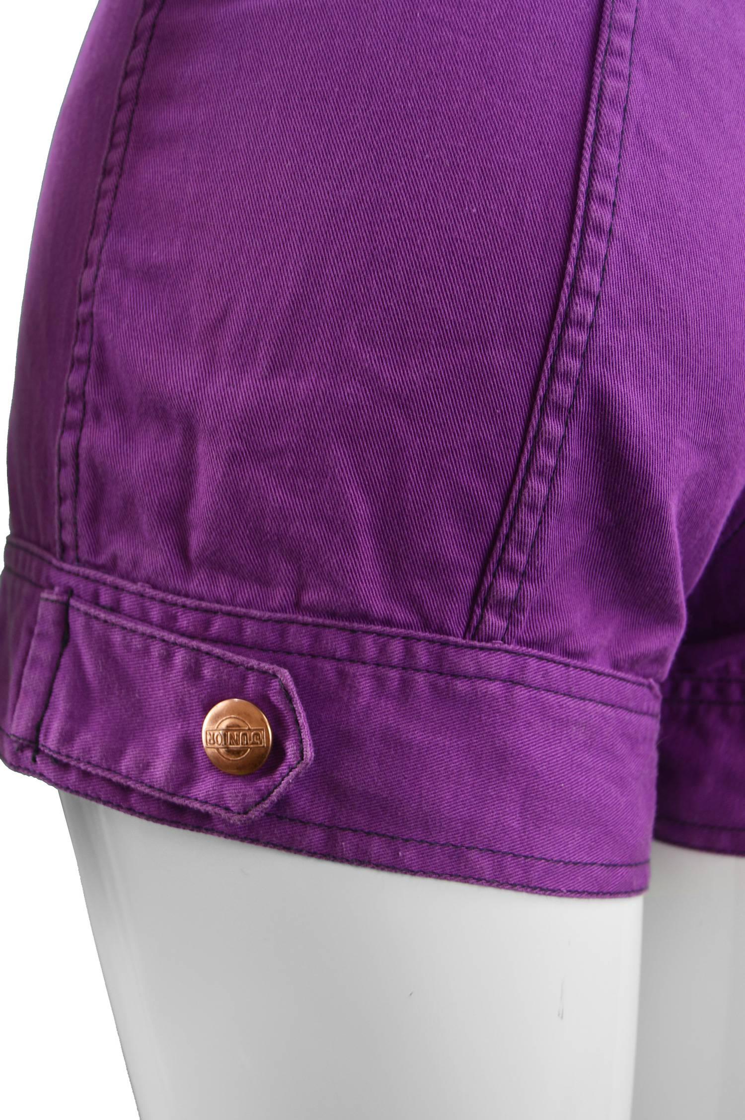 Jean Paul Gaultier Vintage Purple Cotton Twill Romper, 1990s 2