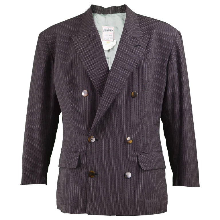 Jean Paul Gaultier Homme Pour Gibo Vintage Men's Double Breasted Blazer,  1980s For Sale at 1stDibs | jean paul gaultier pour gibo