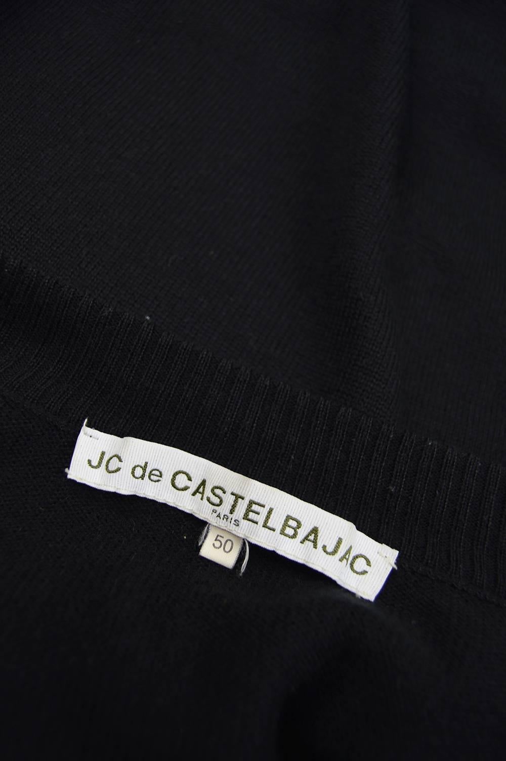 JC de Castelbajac Men's Black Knit Zip Up Jacket with Embroidered Daffy Ducks 1